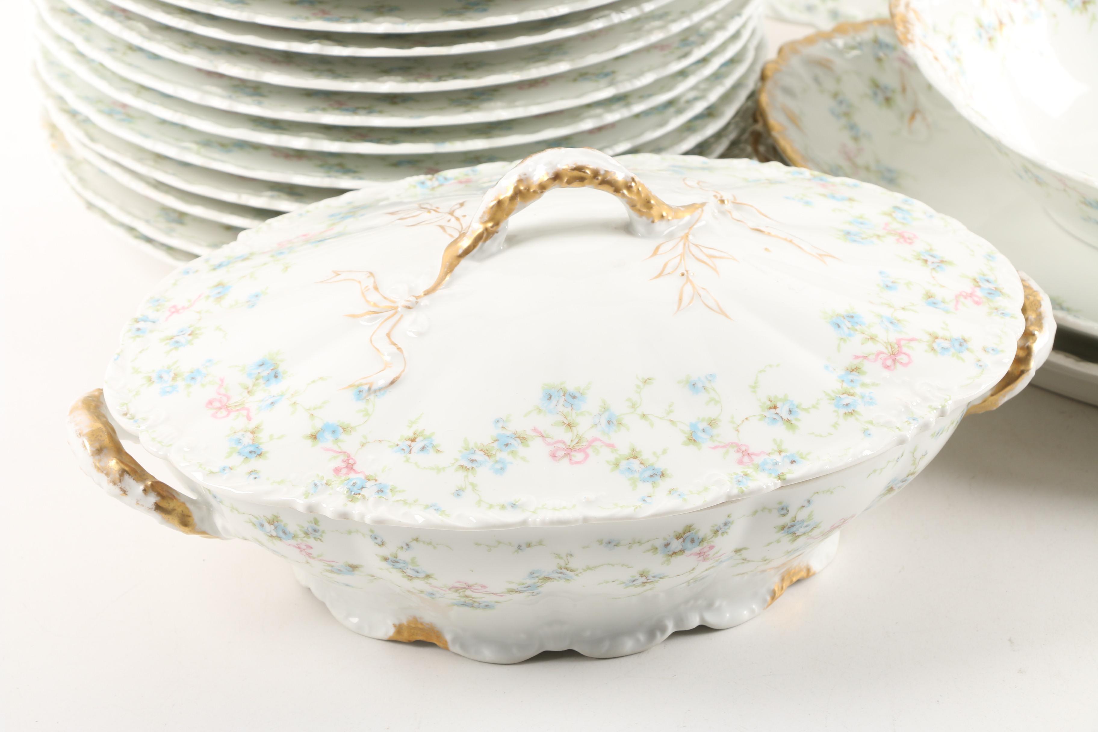 Antique Theodore Haviland Limoges "Rosanne" Porcelain Dinnerware Circa 1903