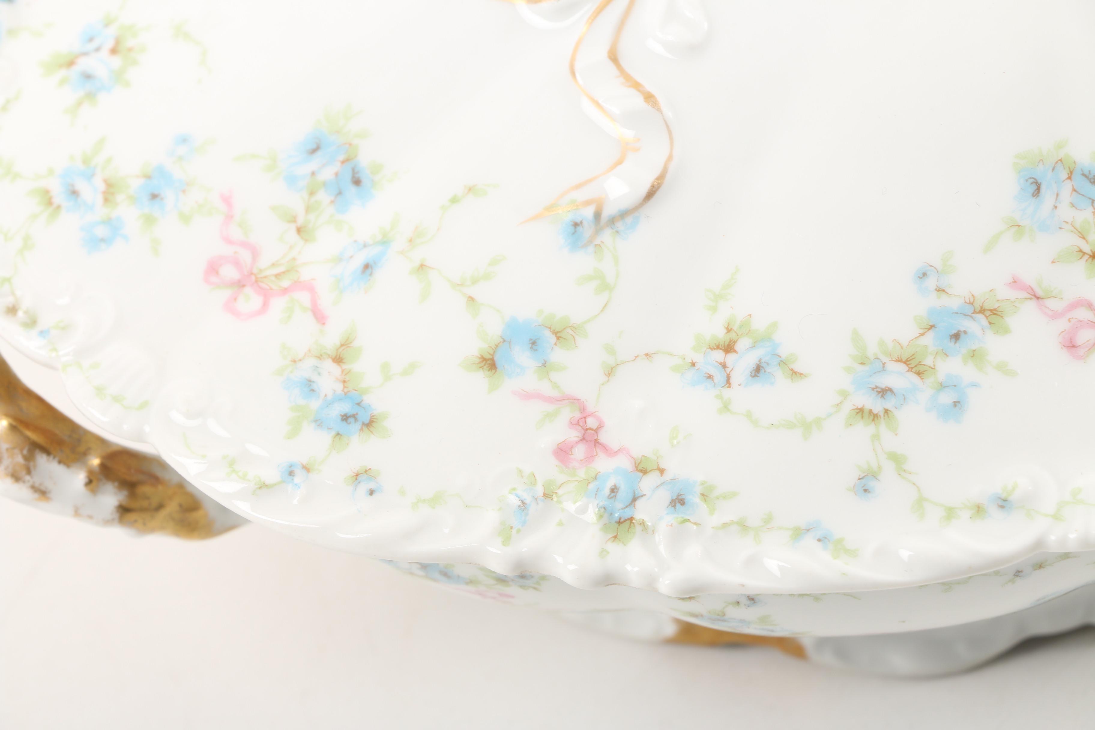 Antique Theodore Haviland Limoges "Rosanne" Porcelain Dinnerware Circa 1903