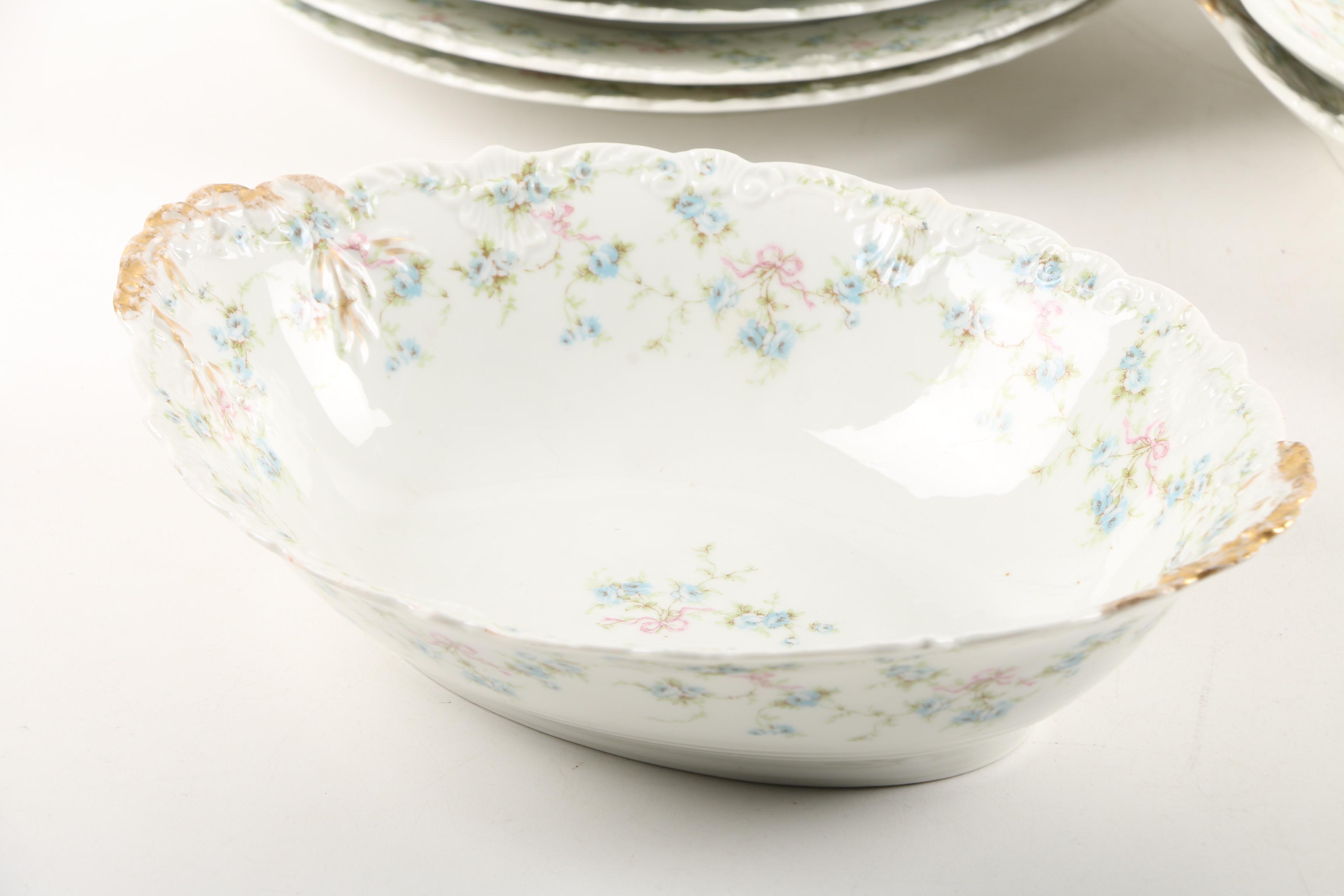 Antique Theodore Haviland Limoges "Rosanne" Porcelain Dinnerware Circa 1903