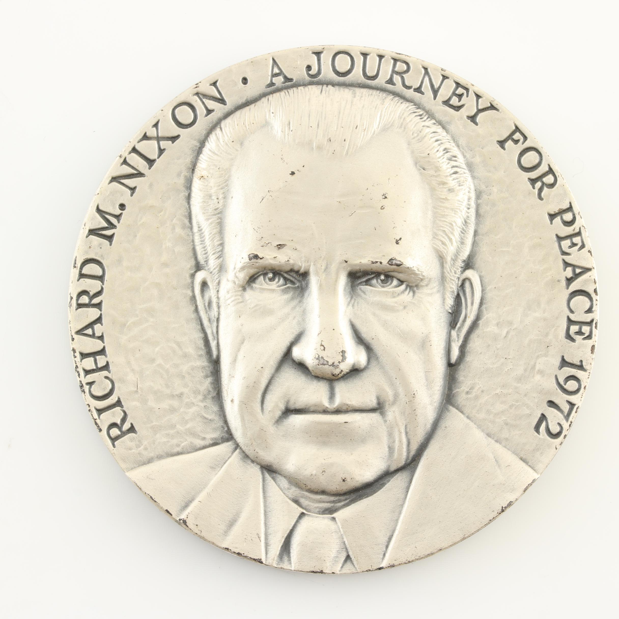 Richard M. Nixon 1972 Journey for Peace Silver Medal