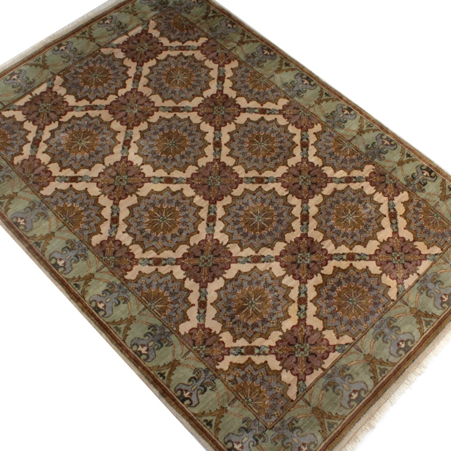 Ethan Allen Hand Knotted Indian Wool Area Rug
