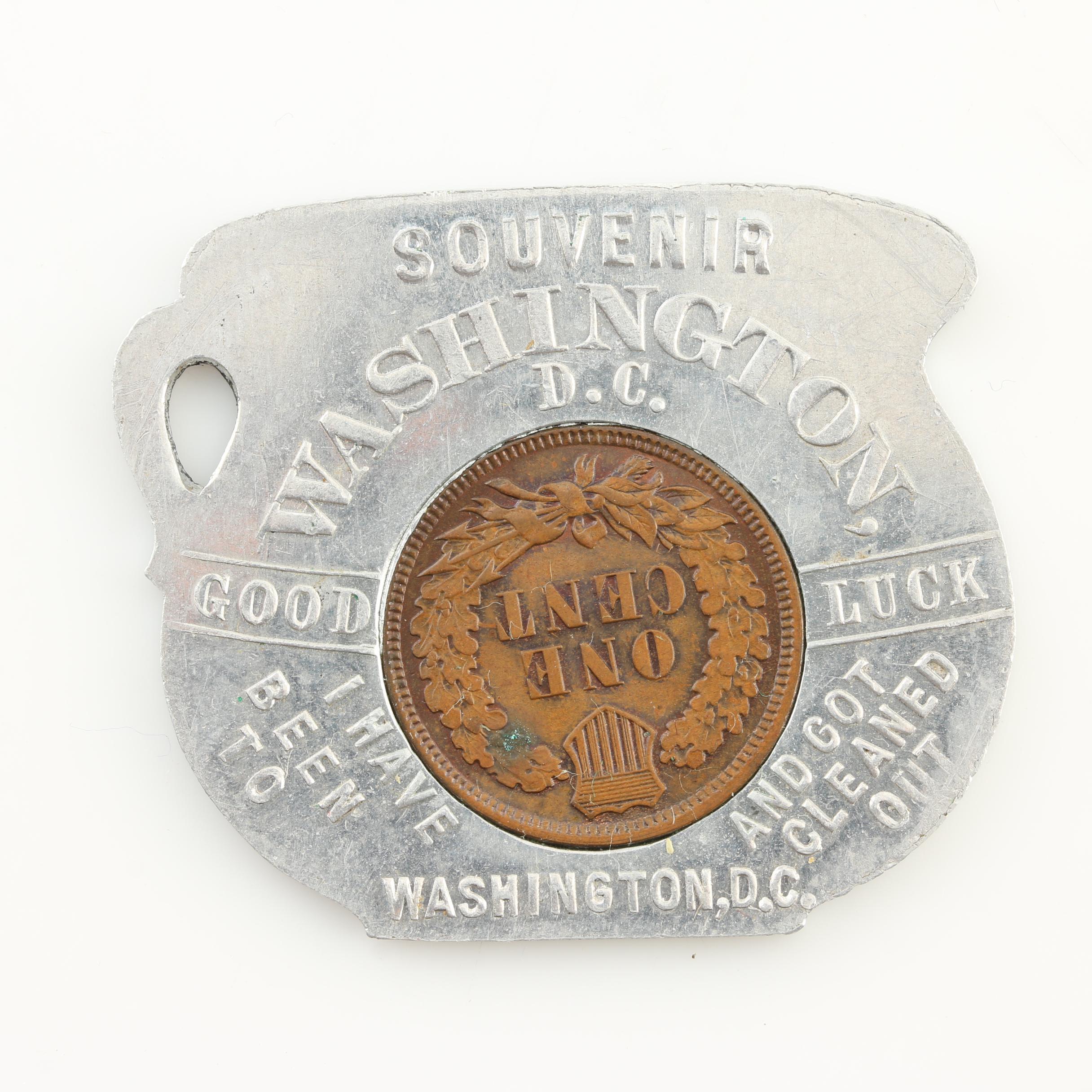 Six Indian Head and Lincoln Memorial "Good Luck" Novelty Cents