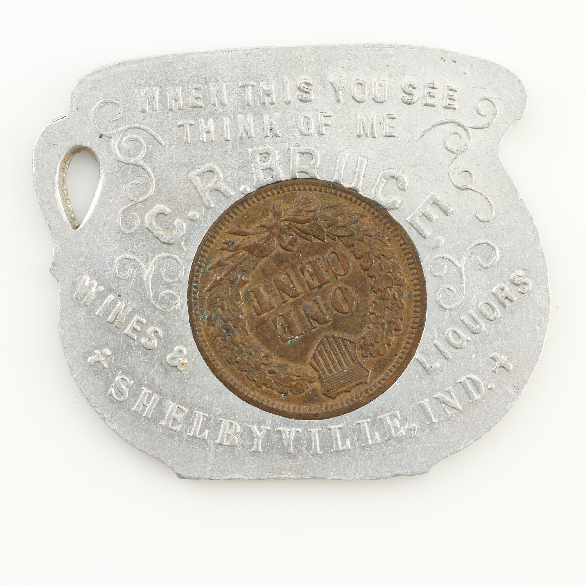 Six Indian Head and Lincoln Memorial "Good Luck" Novelty Cents