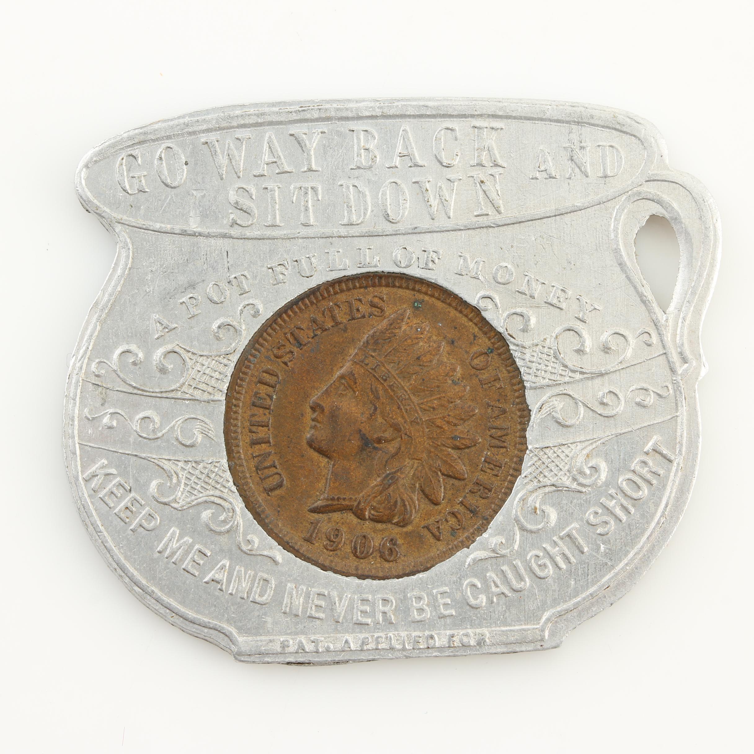 Six Indian Head and Lincoln Memorial "Good Luck" Novelty Cents