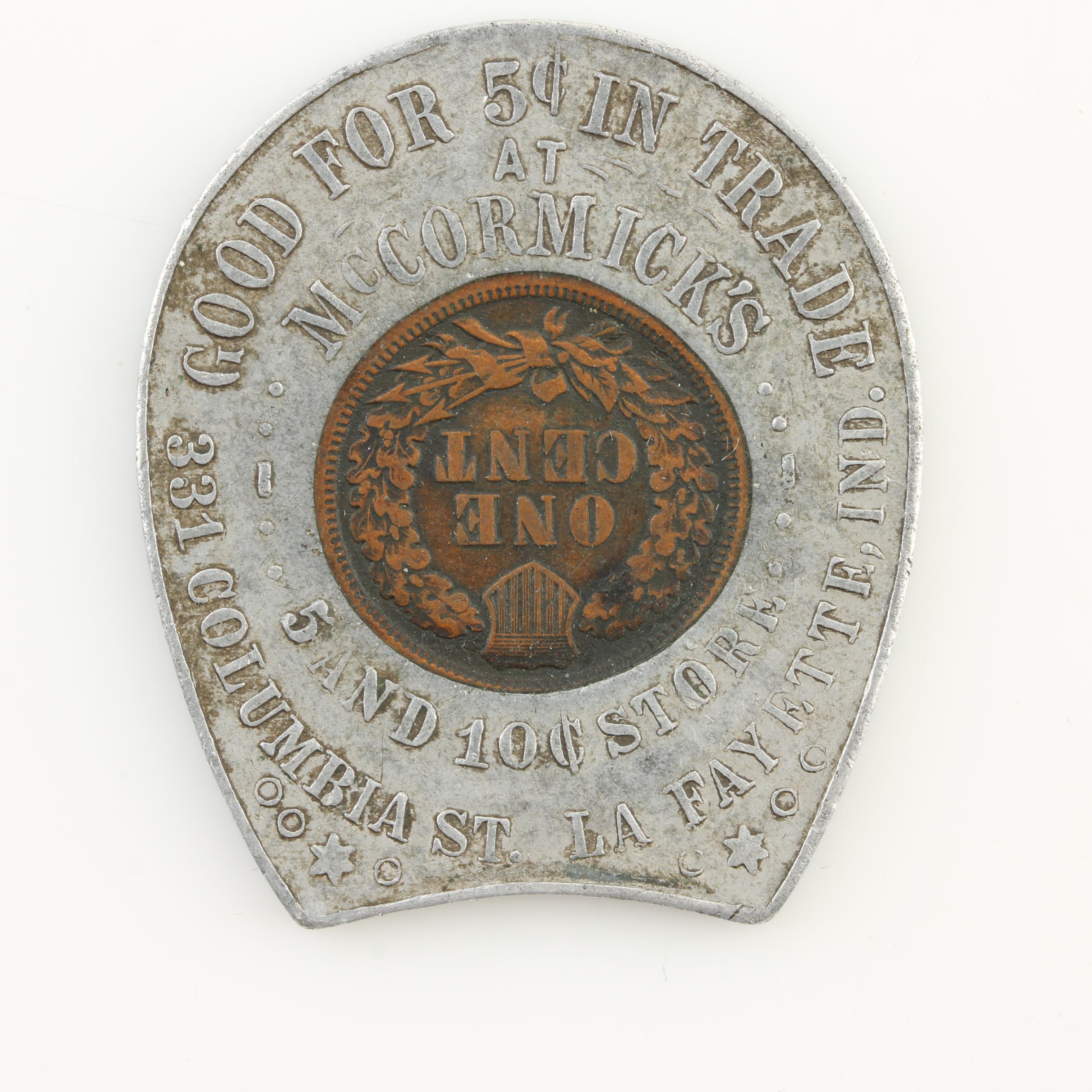 Six Indian Head and Lincoln Memorial "Good Luck" Novelty Cents