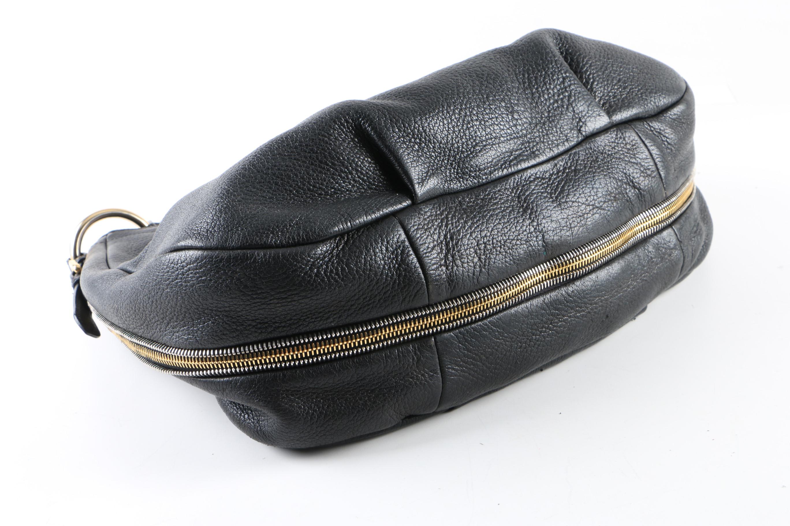 Prada Black Deerskin Leather Hobo Bag