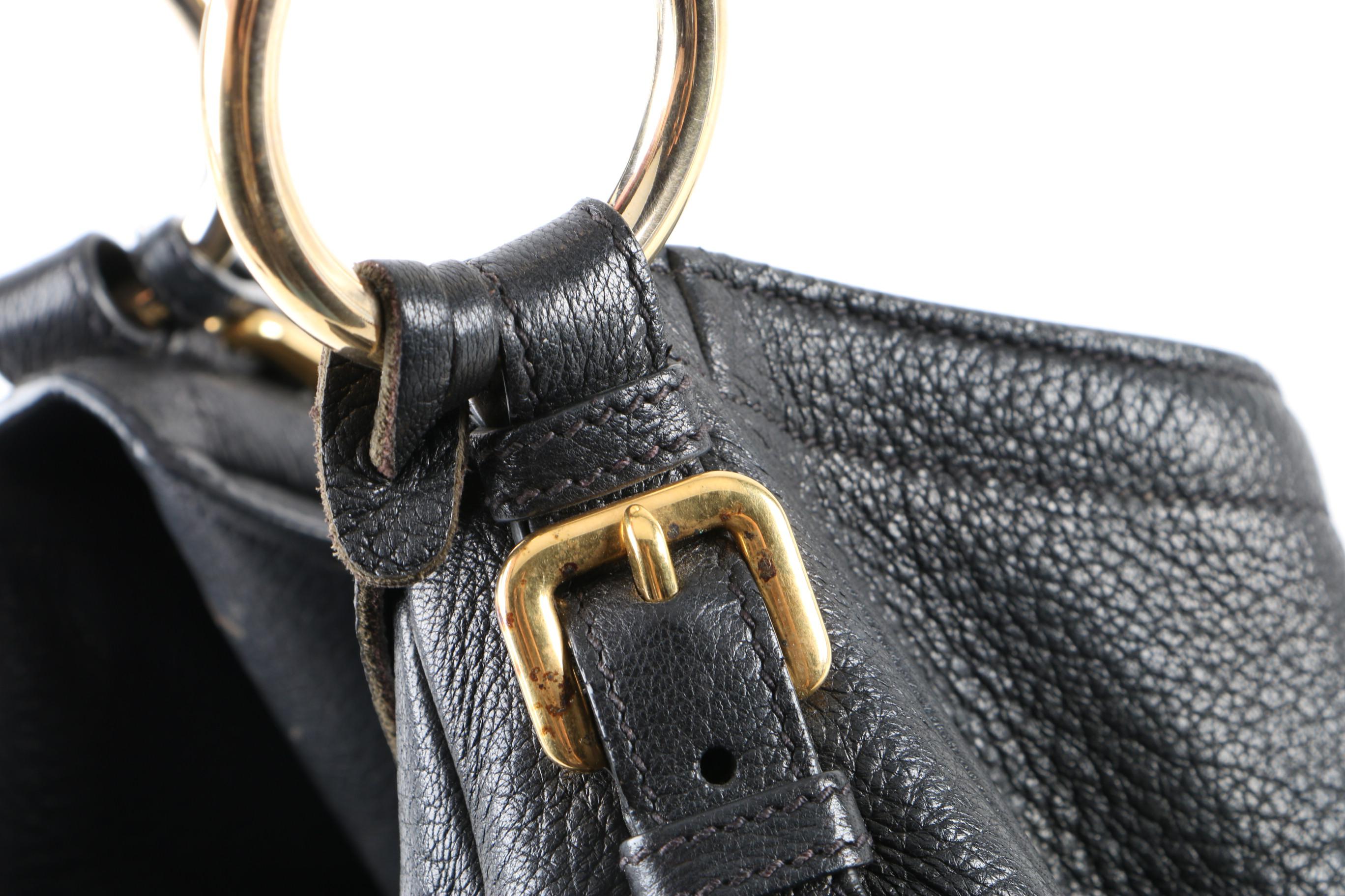 Prada Black Deerskin Leather Hobo Bag