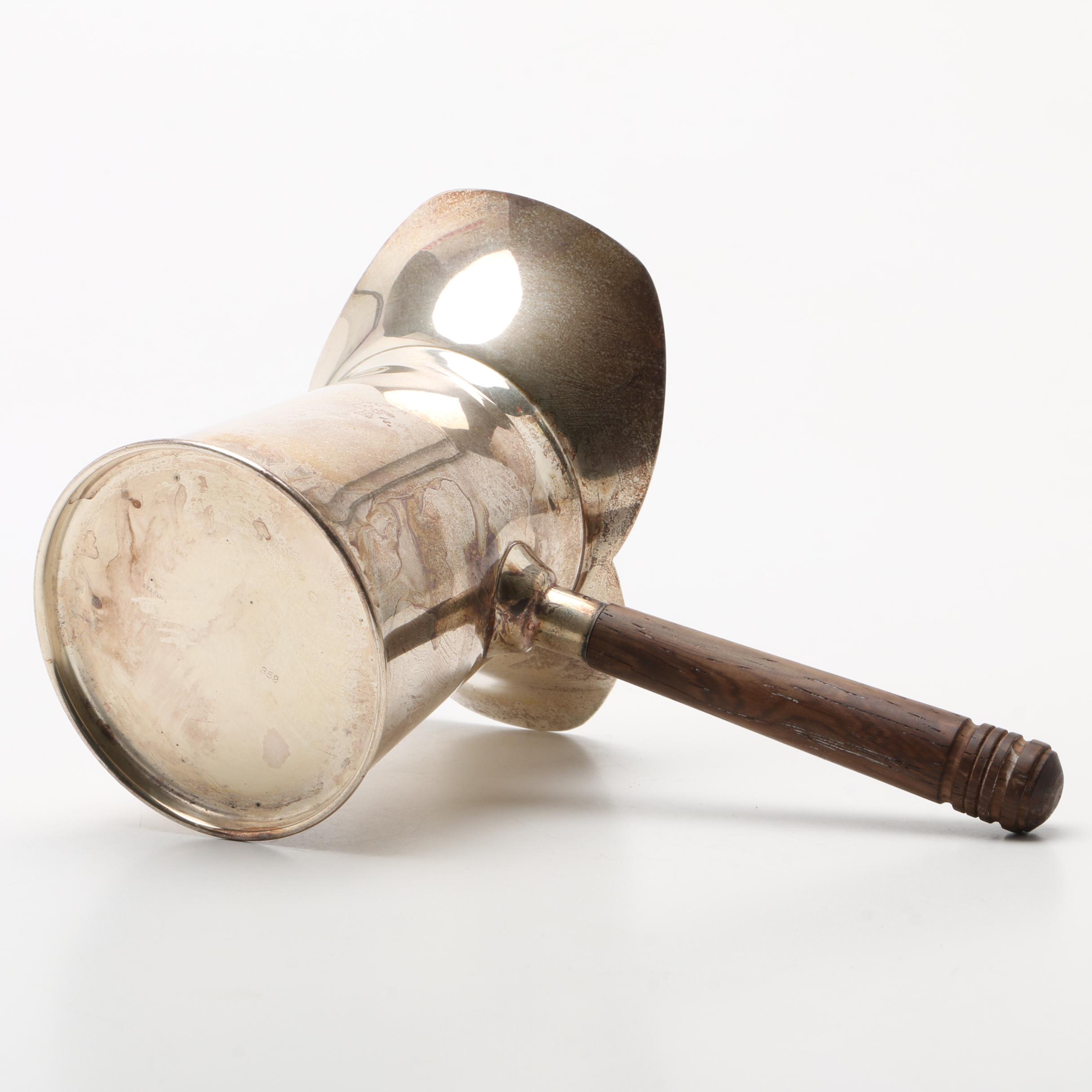 Wallace Sterling and Glass Bowl with Sterling Brandy Warmer and Vase