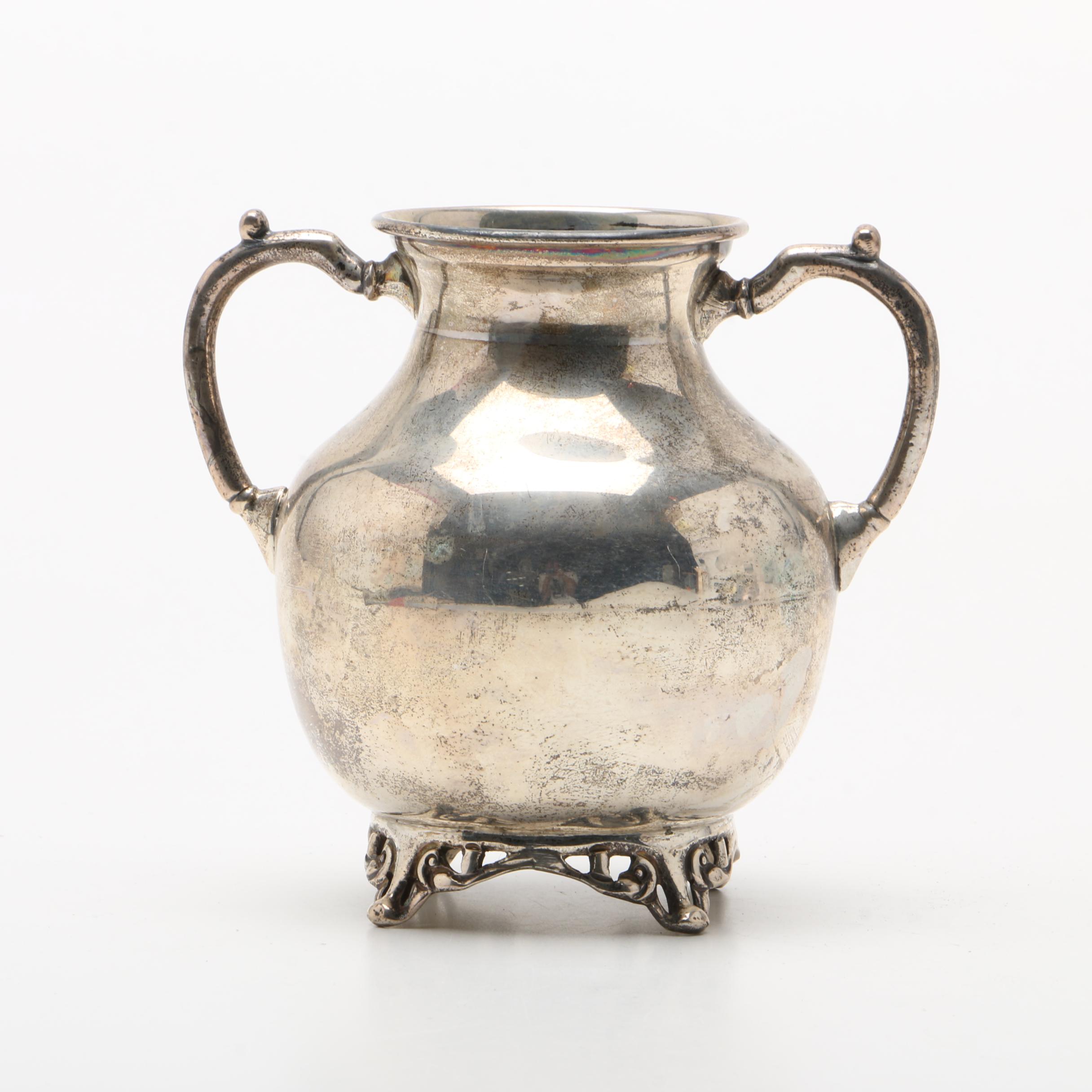 Wallace Sterling and Glass Bowl with Sterling Brandy Warmer and Vase