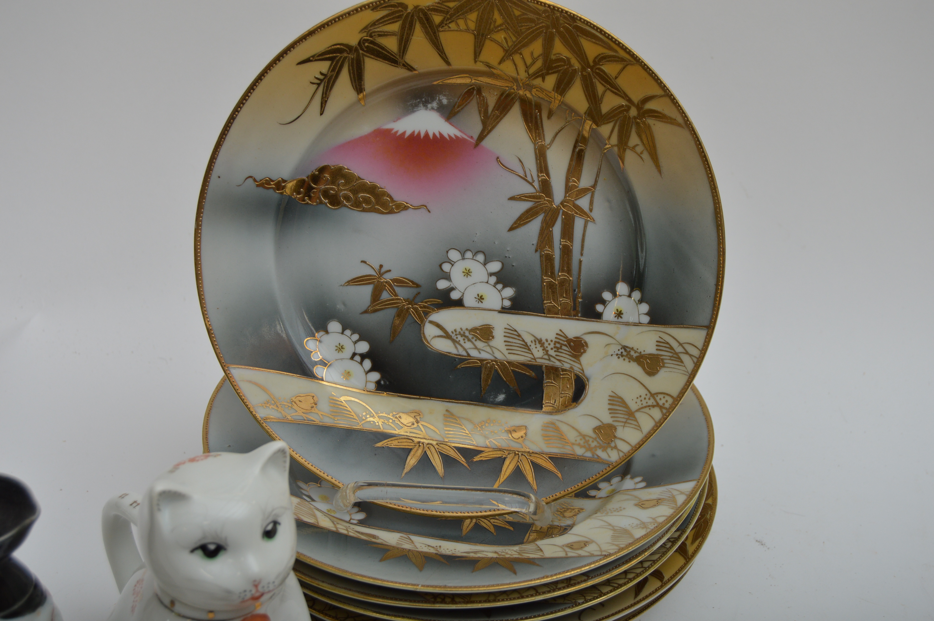 Japanese Porcelain with Cat Creamer
