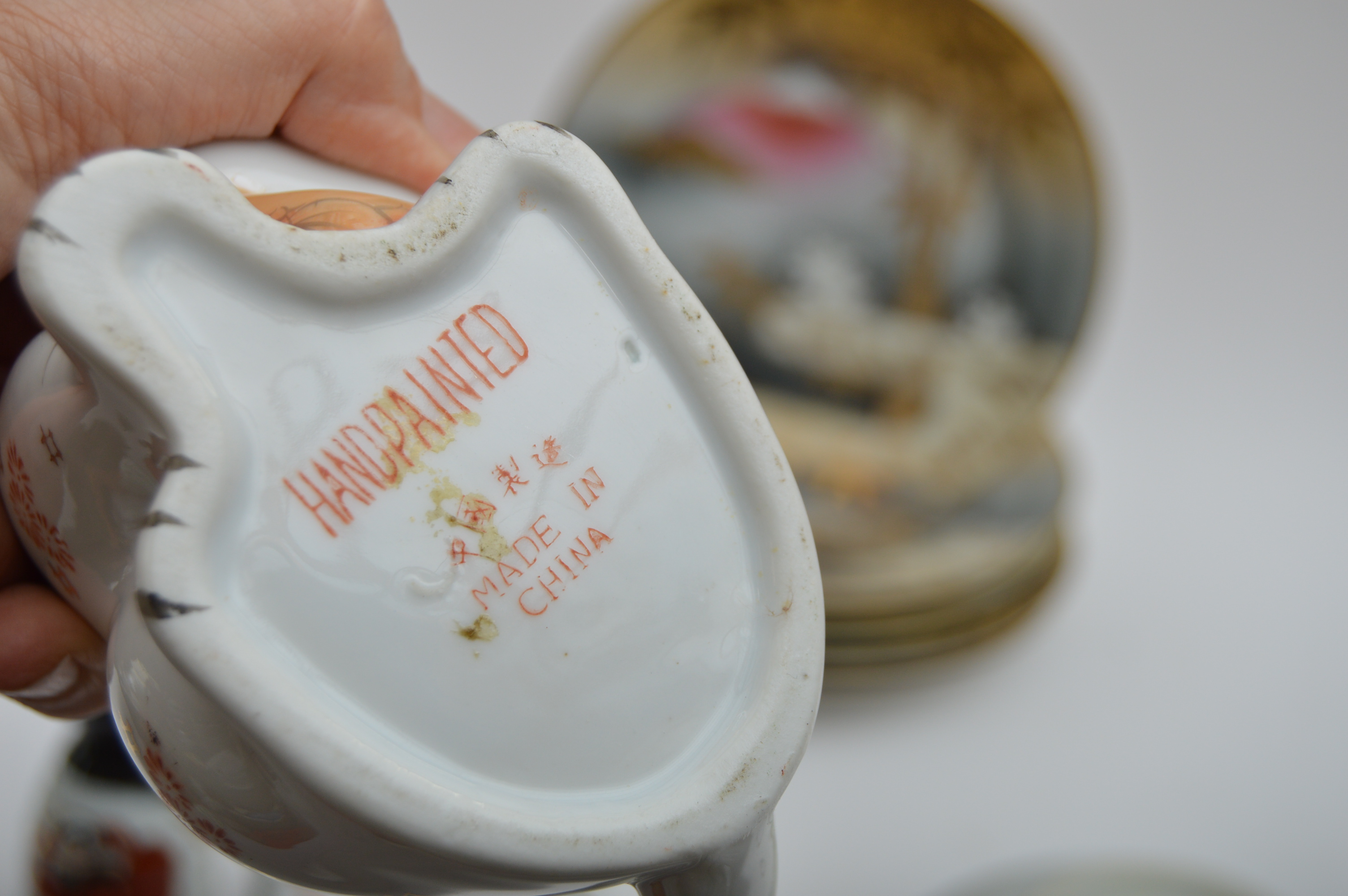 Japanese Porcelain with Cat Creamer