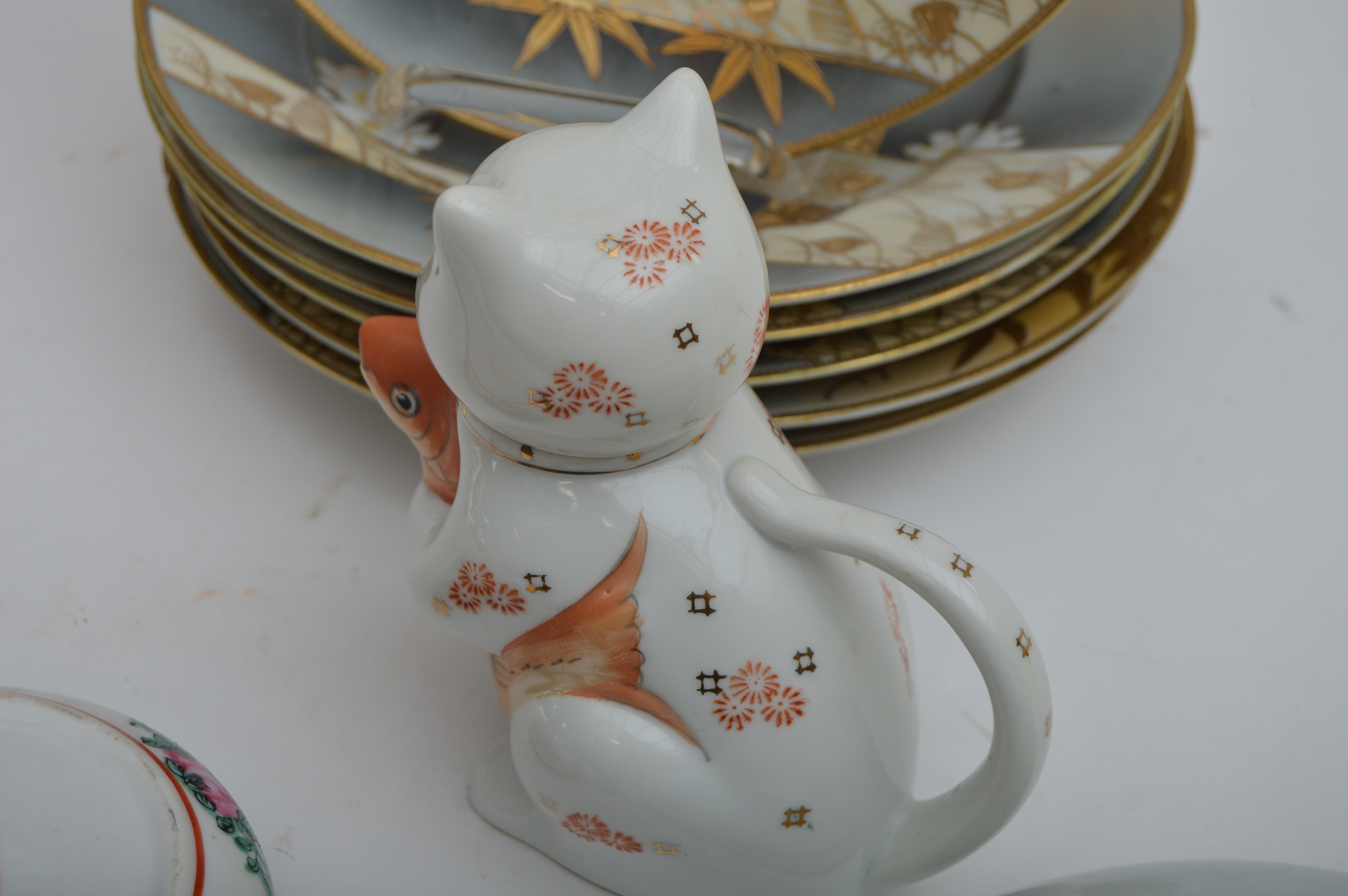 Japanese Porcelain with Cat Creamer