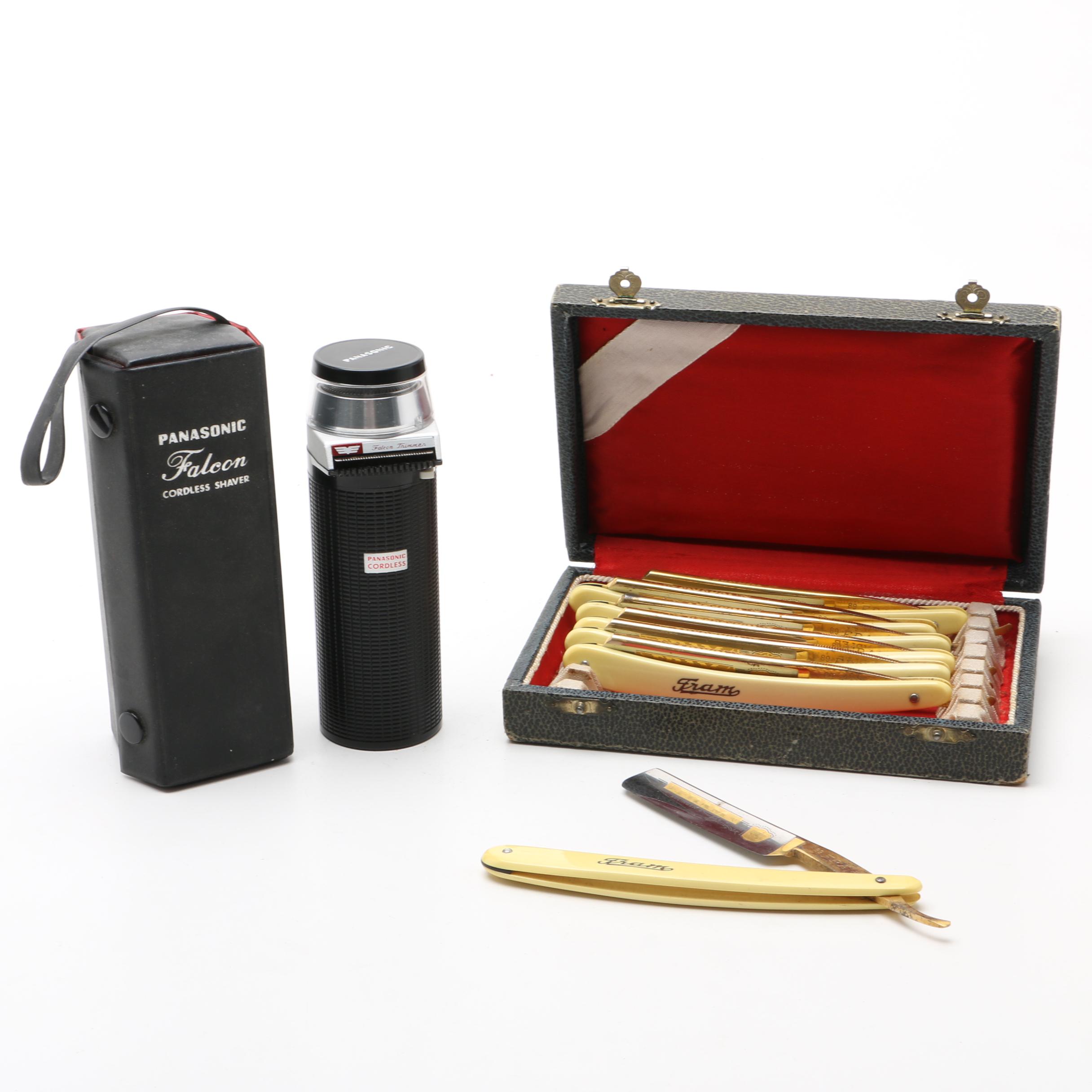 Vintage Mandler "Fram" Straight Razors and Panasonic "Falcon" Shaver