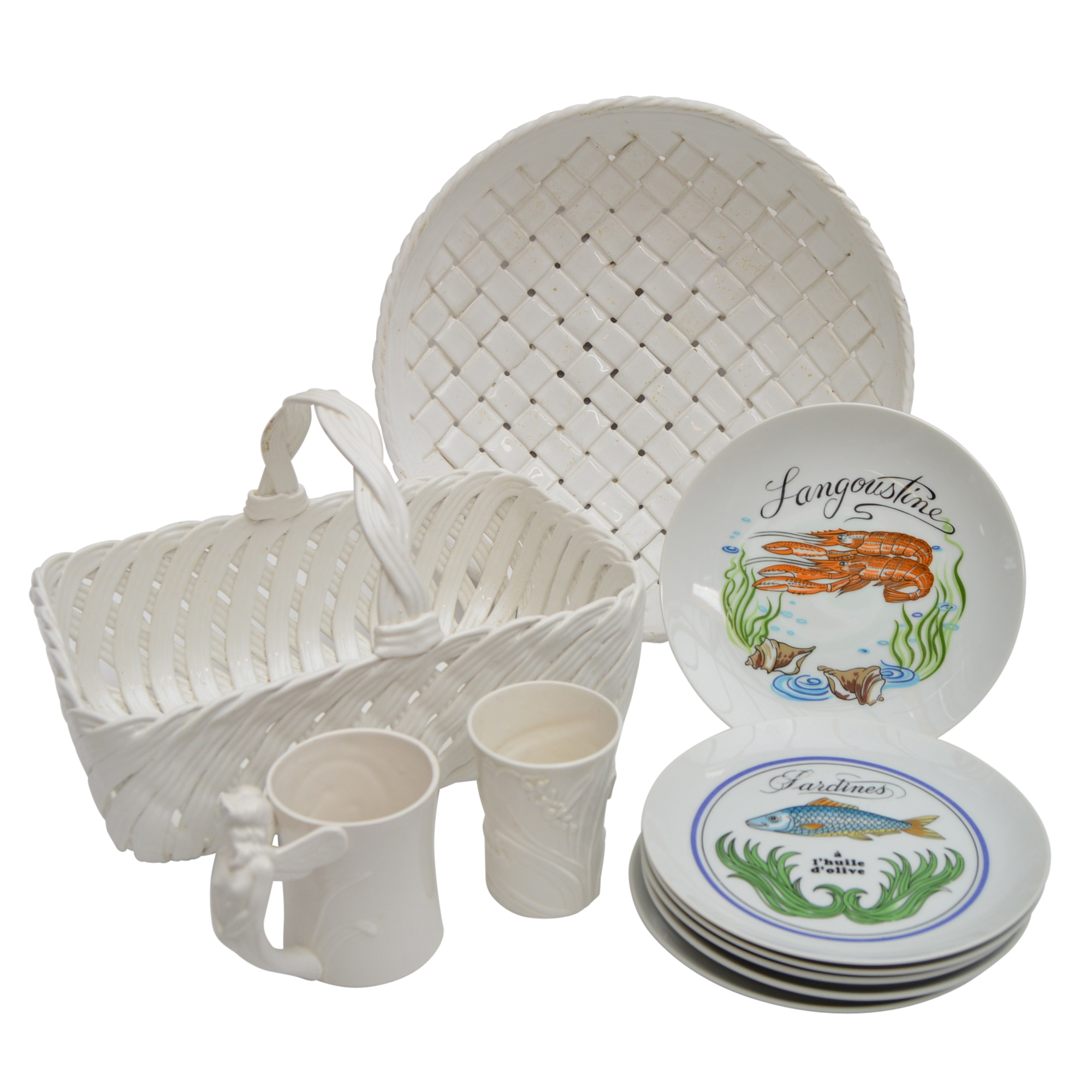 Italian Ceramics with Japanese Fish Plates