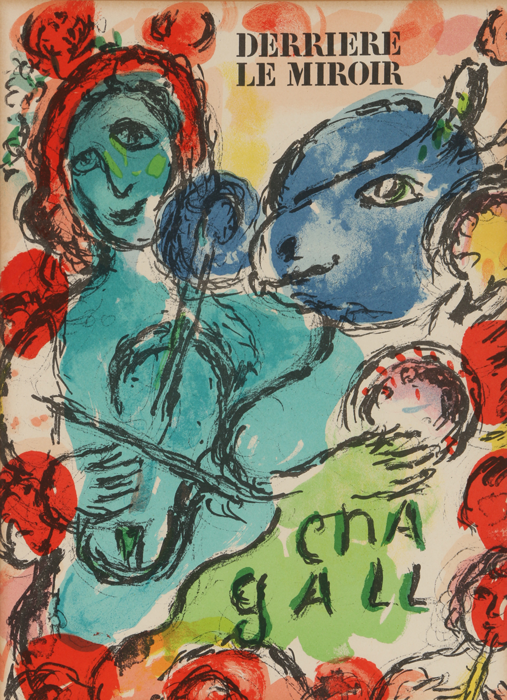 Marc Chagall Lithograph Cover for Derrière le Miroir "Pantomime"