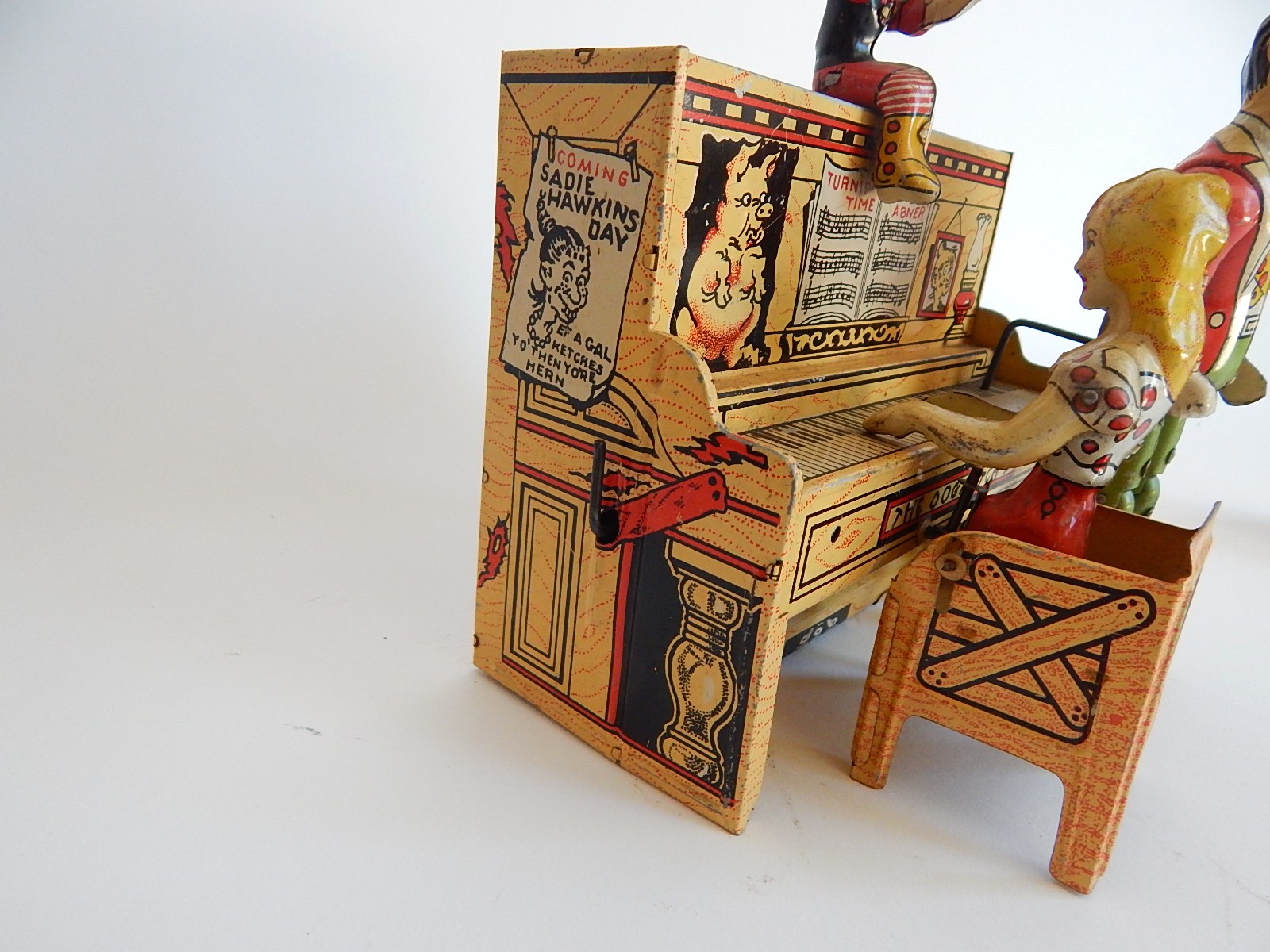 1945 "Li'l Abner" Dogpatch Band Tin Wind-Up Musical Toy by Unique Art Mfg. Co.