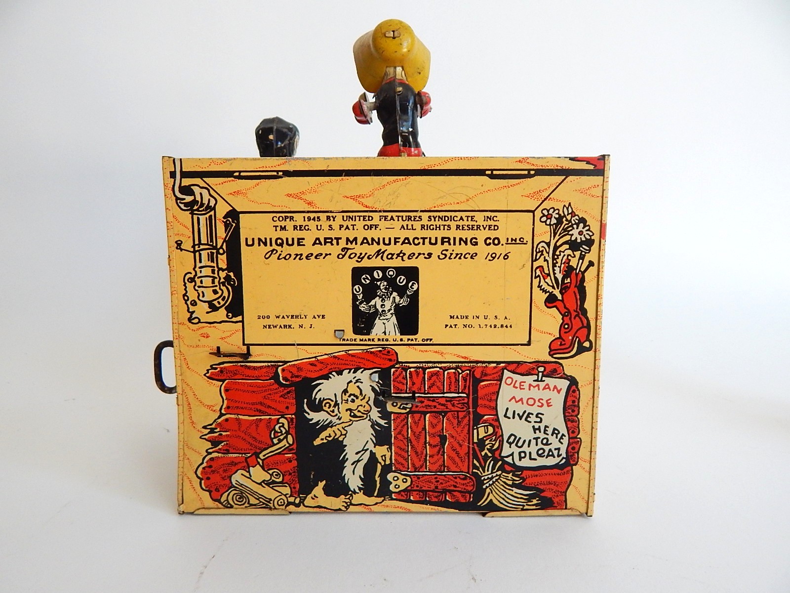 1945 "Li'l Abner" Dogpatch Band Tin Wind-Up Musical Toy by Unique Art Mfg. Co.