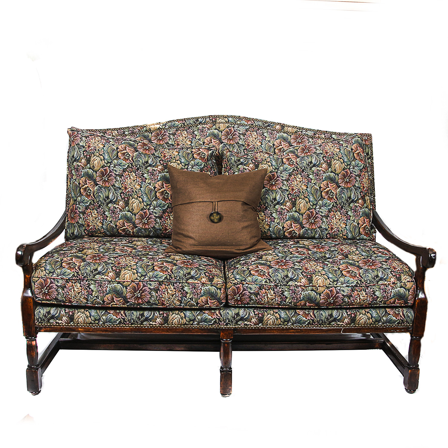 Vintage Floral Upholstered Settee