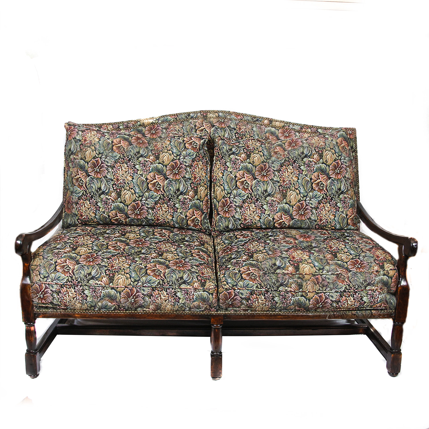 Vintage Floral Upholstered Settee