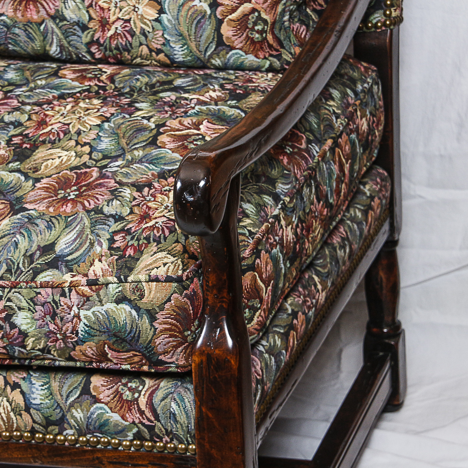 Vintage Floral Upholstered Settee