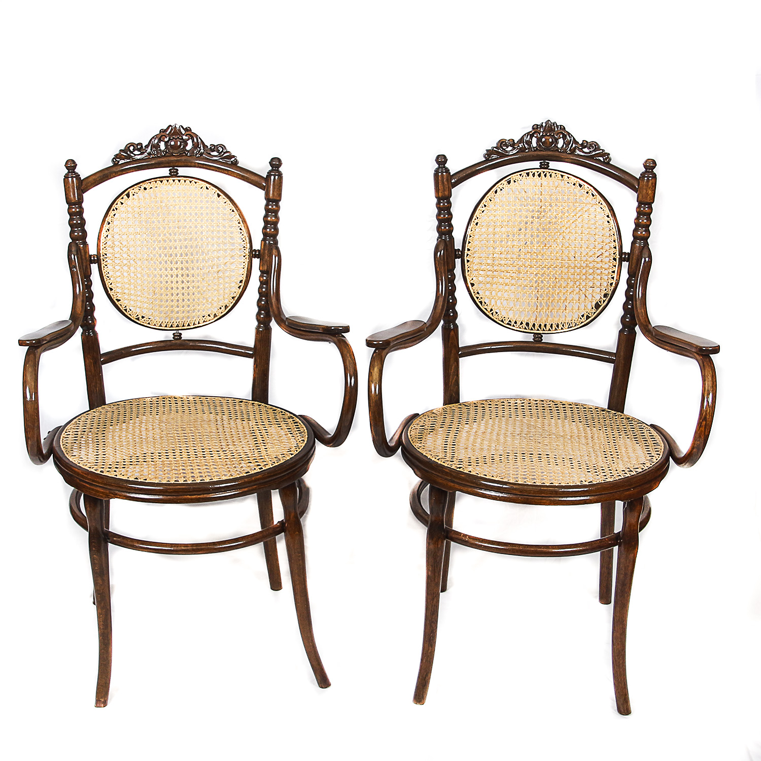 Victorian Style Caned Bentwood Armchairs