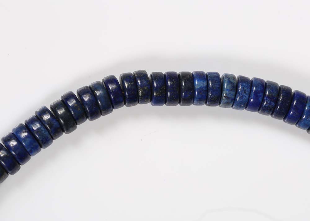 Sterling Silver and Lapis Lazuli Disc Bead Necklace