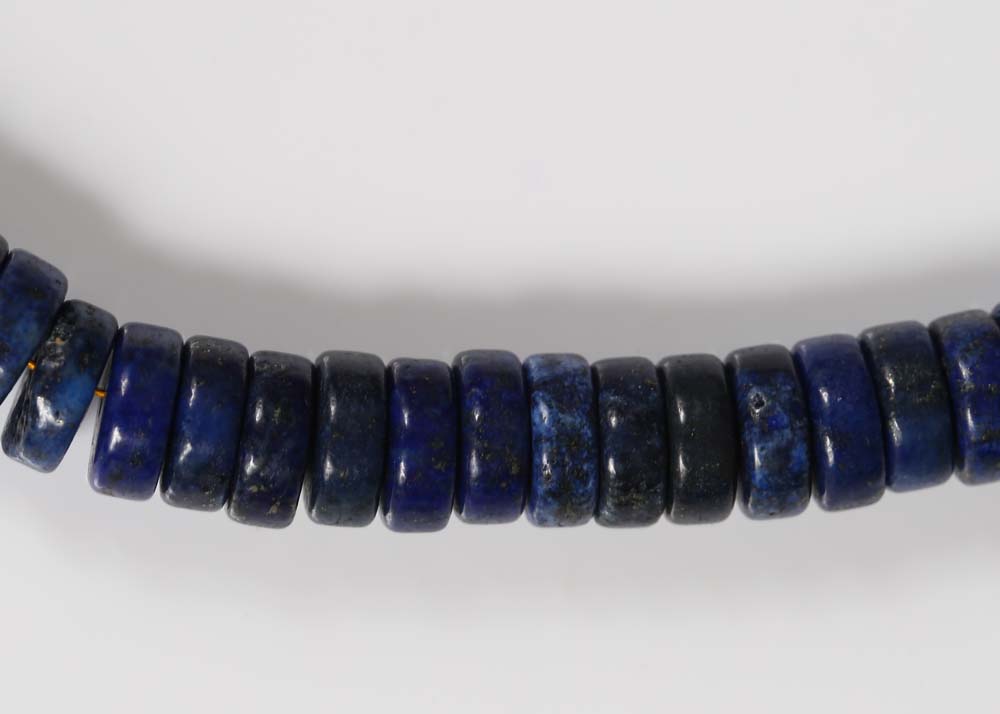 Sterling Silver and Lapis Lazuli Disc Bead Necklace