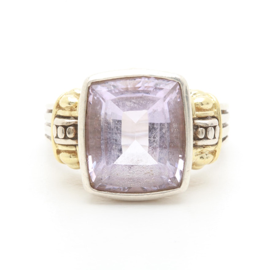 Lagos "Caviar Collection" Sterling Silver Amethyst Ring