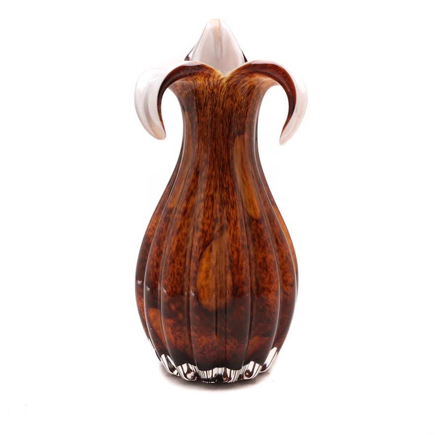 Mid-Century Modern Murano Style Art Glass Vase