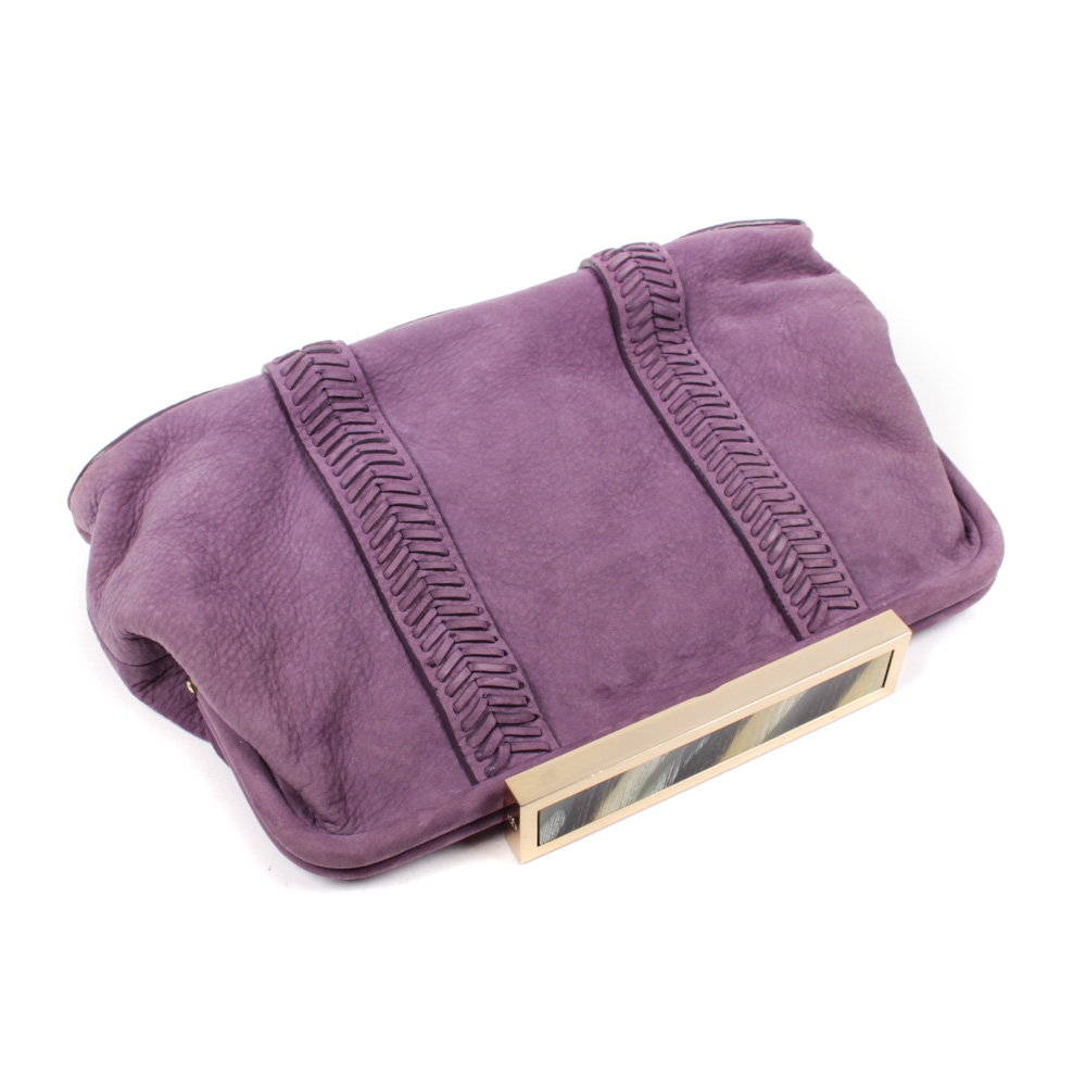 Tory Burch Purple Leather and Resin Clutch