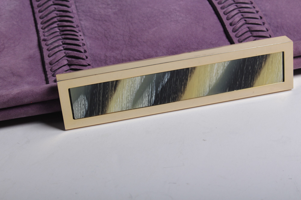 Tory Burch Purple Leather and Resin Clutch