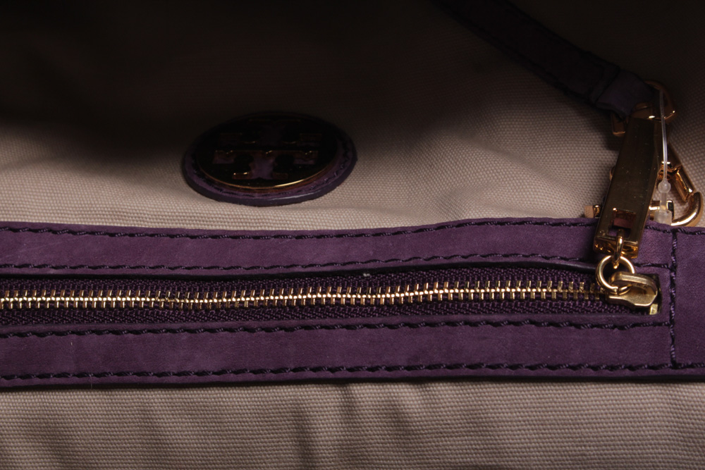 Tory Burch Purple Leather and Resin Clutch