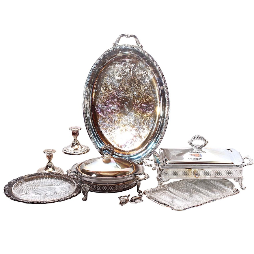 Silver Plated Lidded Casserole Dishes and Serveware