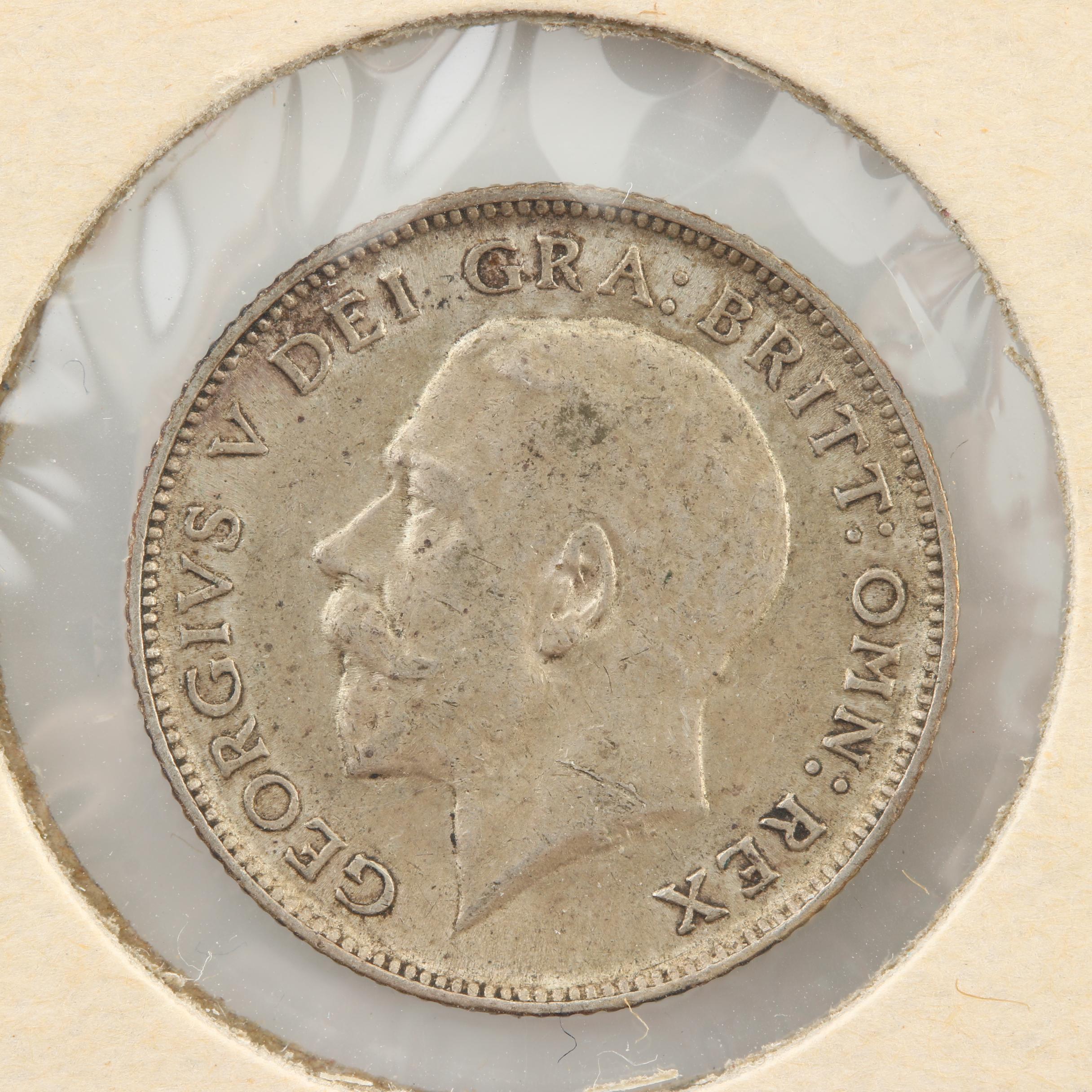 Six Antique to Vintage Great Britain Silver Six Pence Coins