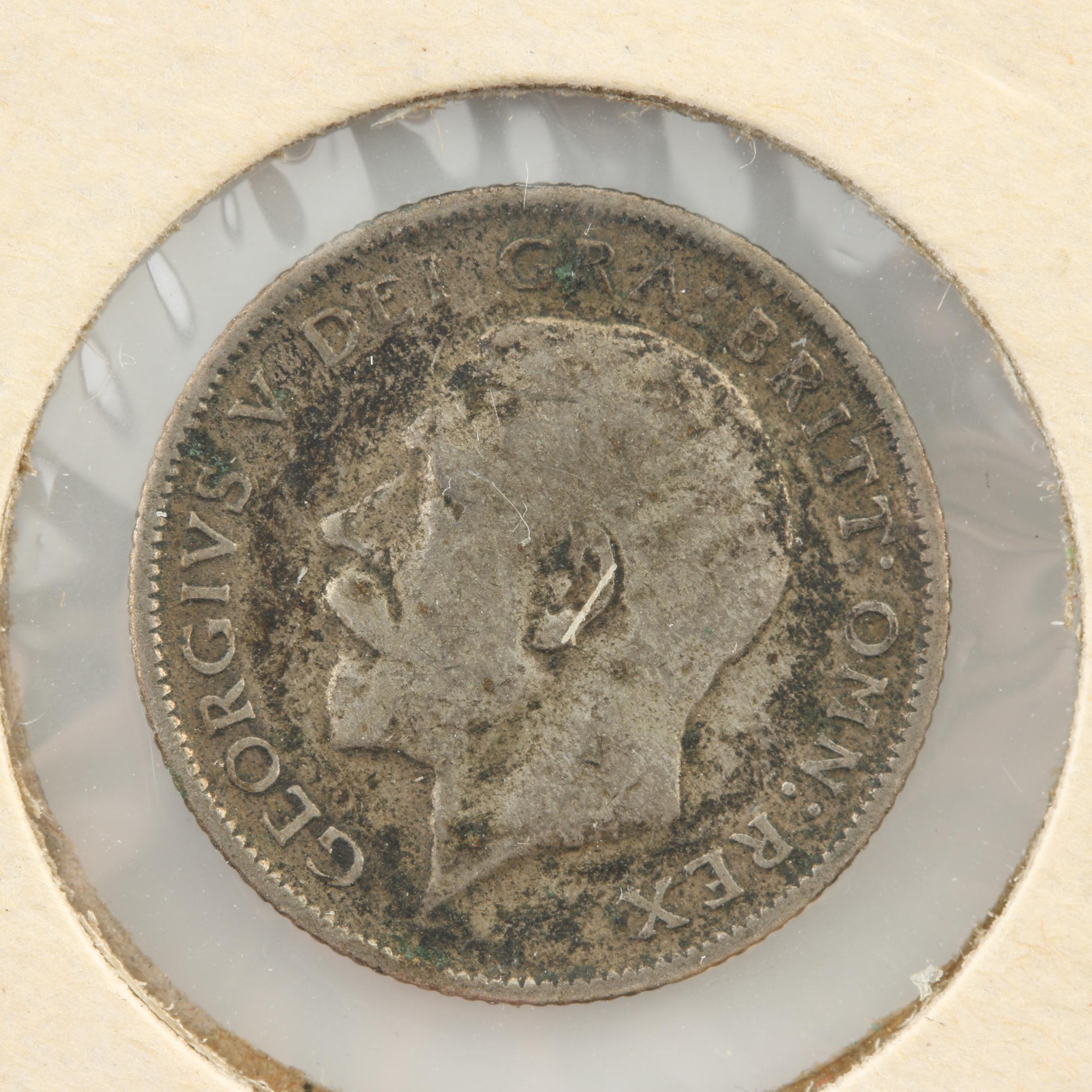 Six Antique to Vintage Great Britain Silver Six Pence Coins