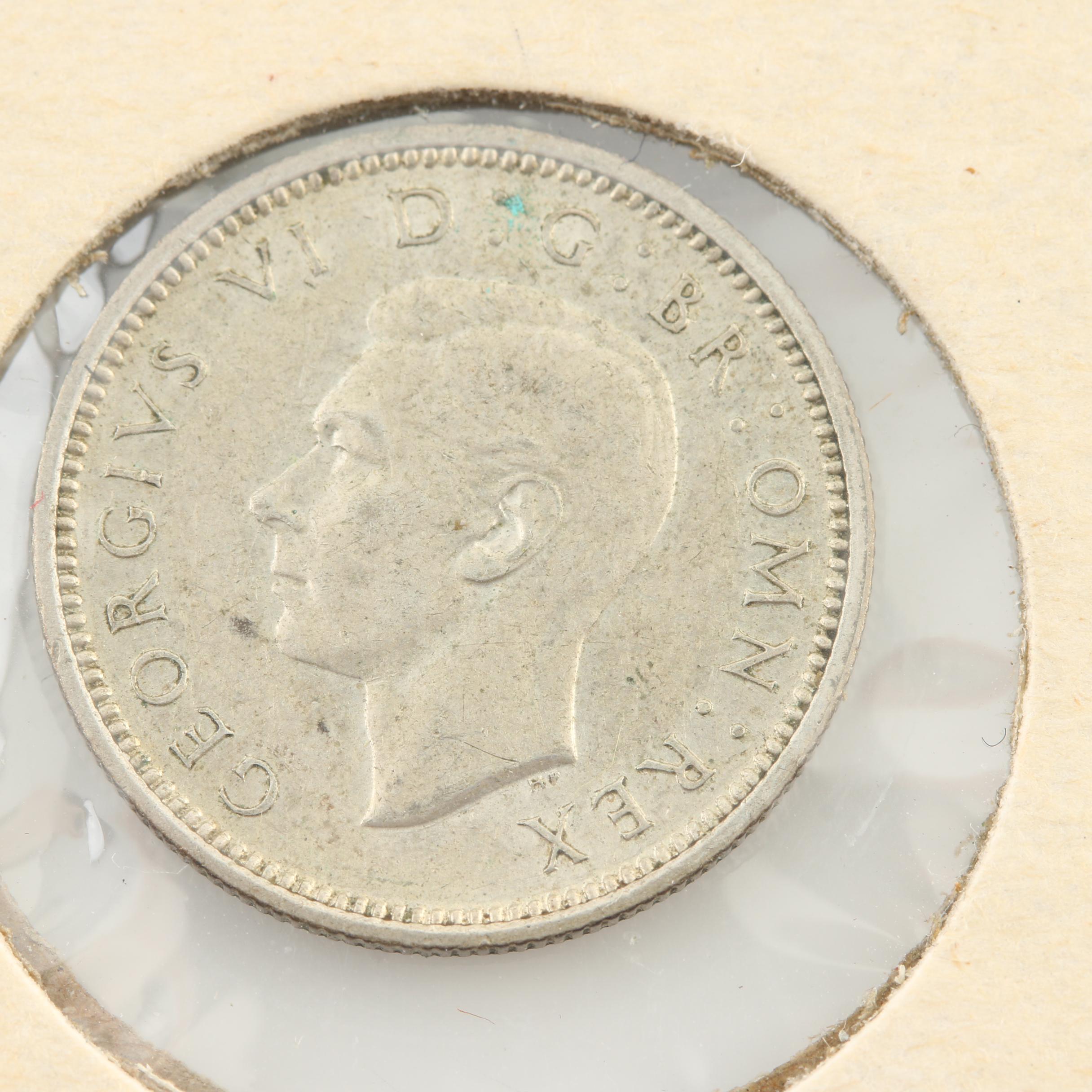 Six Antique to Vintage Great Britain Silver Six Pence Coins