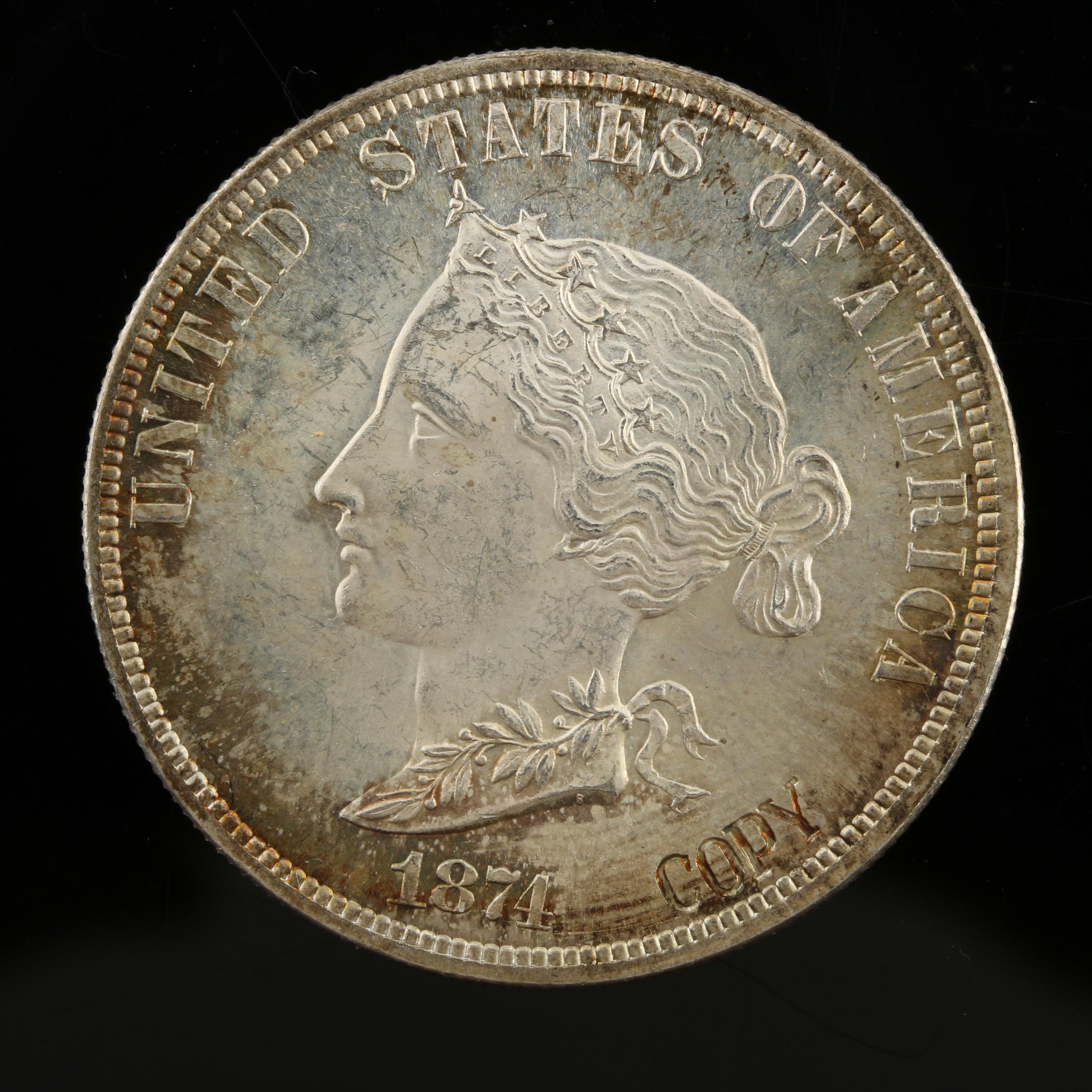 Silver Replica of an 1874 Bickford $10 Eagle Pattern Coin