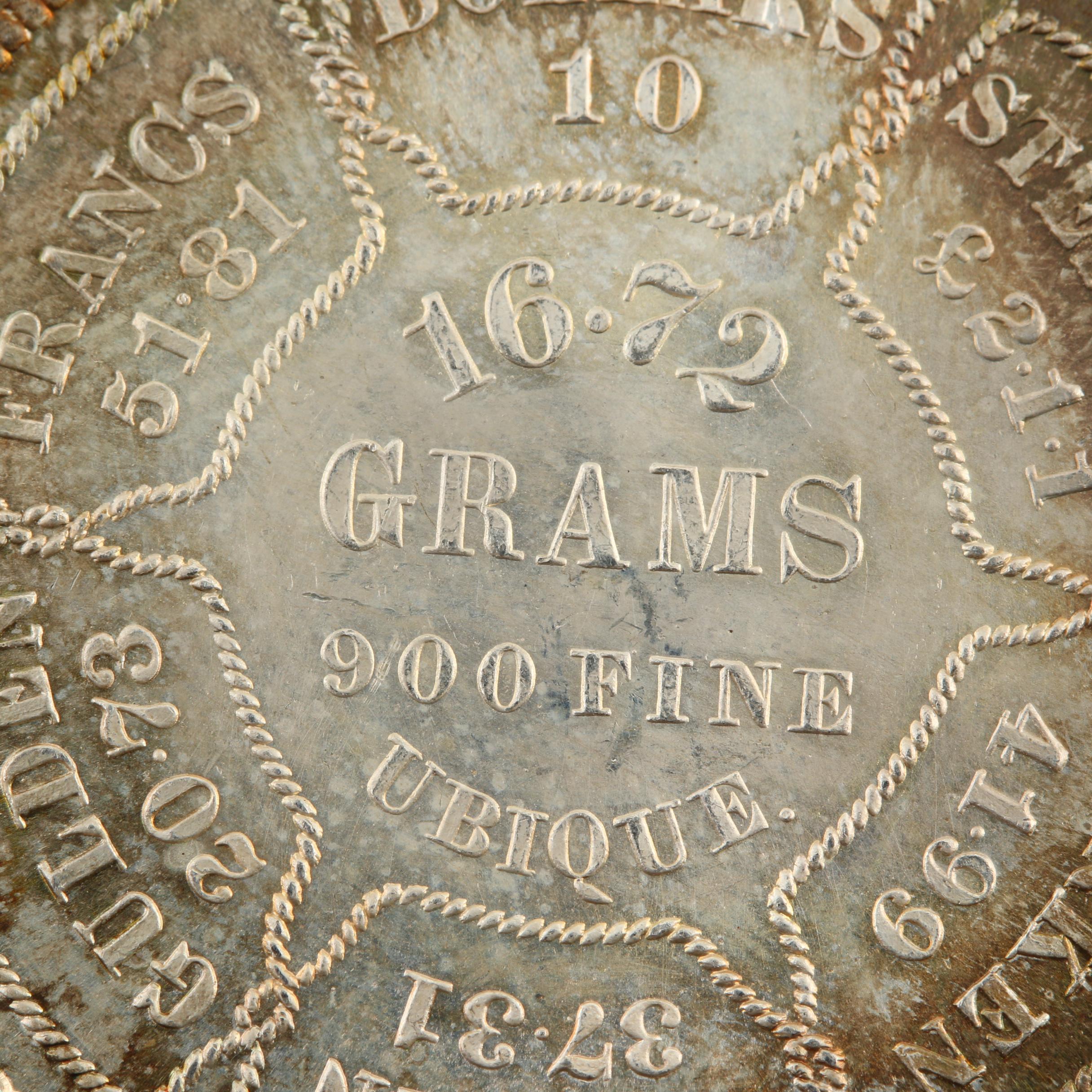 Silver Replica of an 1874 Bickford $10 Eagle Pattern Coin