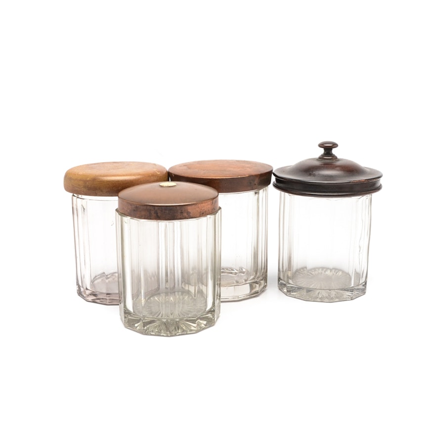 Collection of Four Vintage Glass Humidors