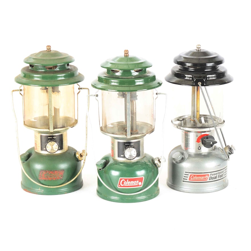 Coleman Oil Camp Lanterns With Plastic Cases