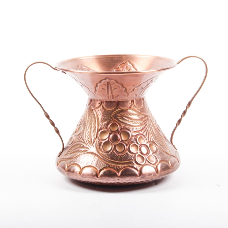 Vintage Italian Embossed Copper Vessel