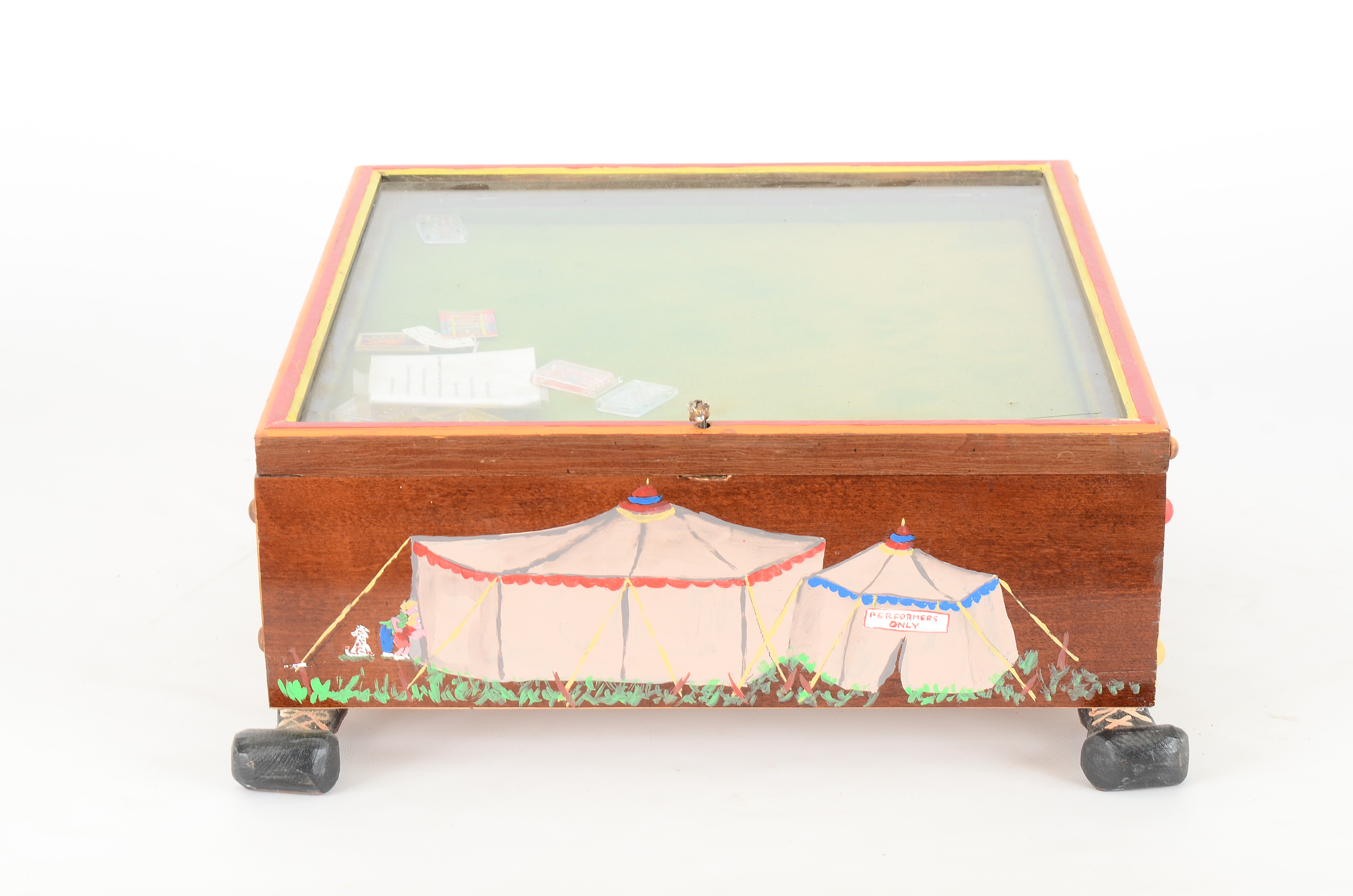 1950s Folk Art Circus Themed Display Case