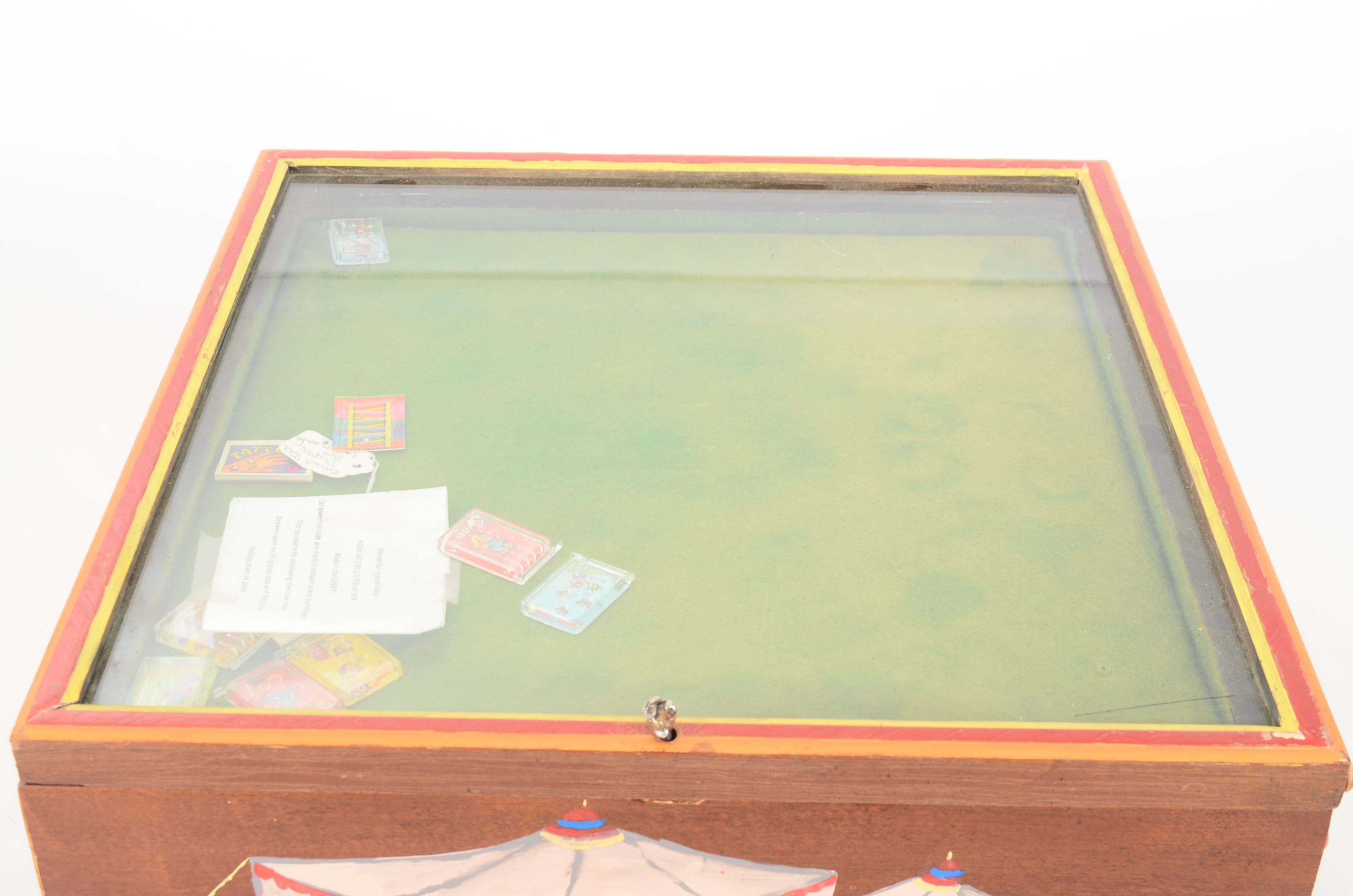 1950s Folk Art Circus Themed Display Case