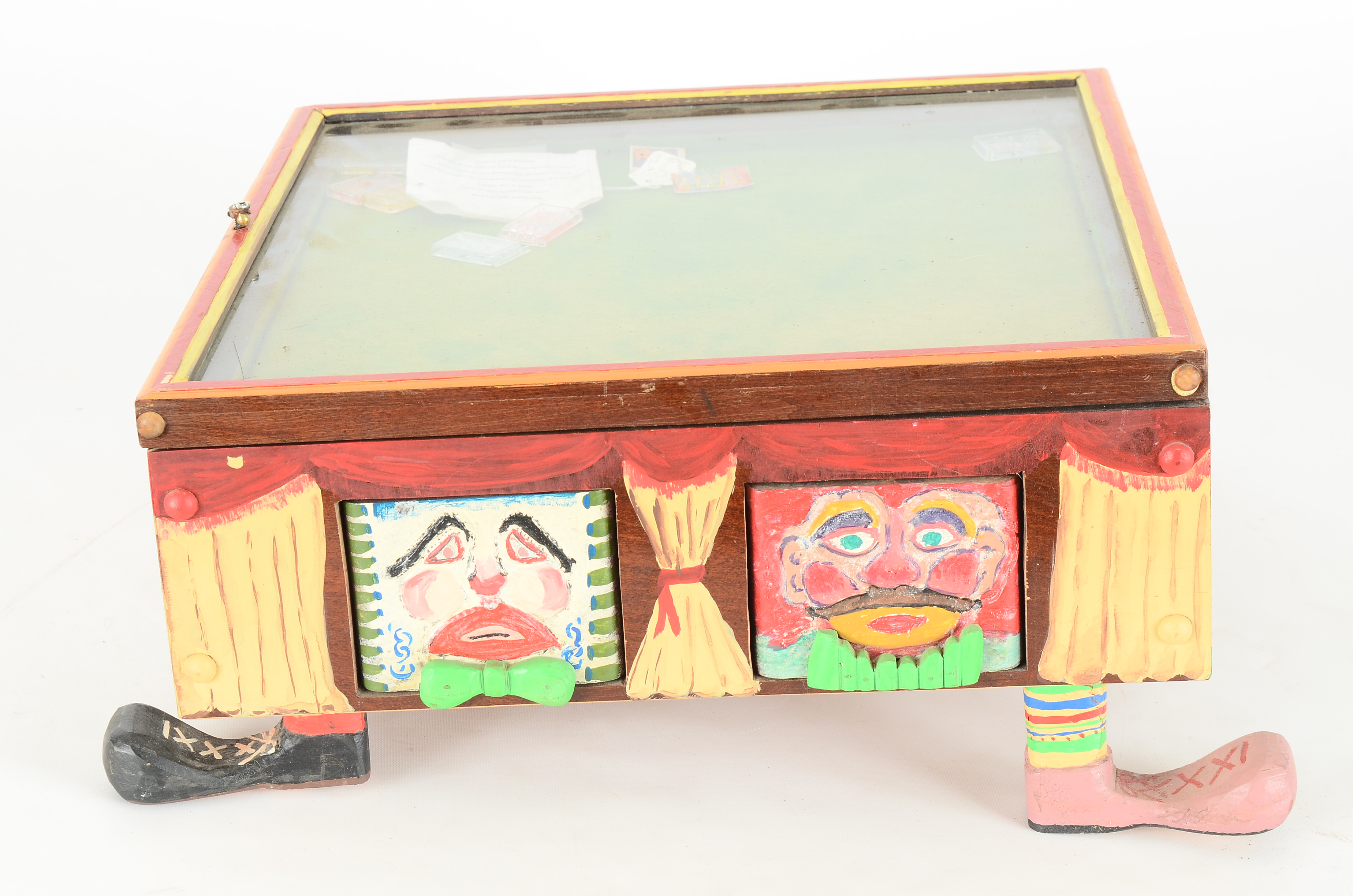 1950s Folk Art Circus Themed Display Case