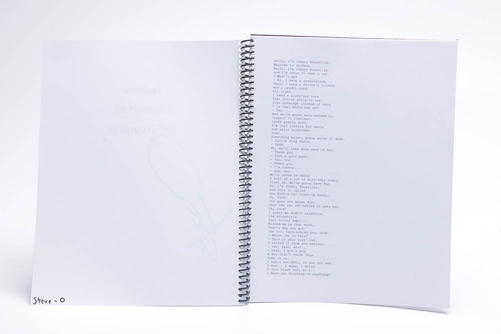 Steve-O Autographed "Jackass" Script - JSA COA