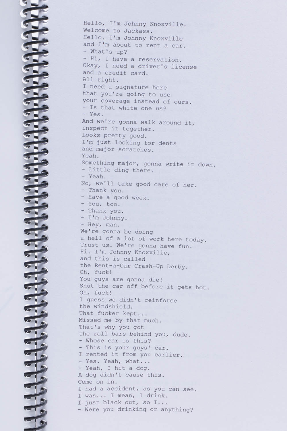 Steve-O Autographed "Jackass" Script - JSA COA
