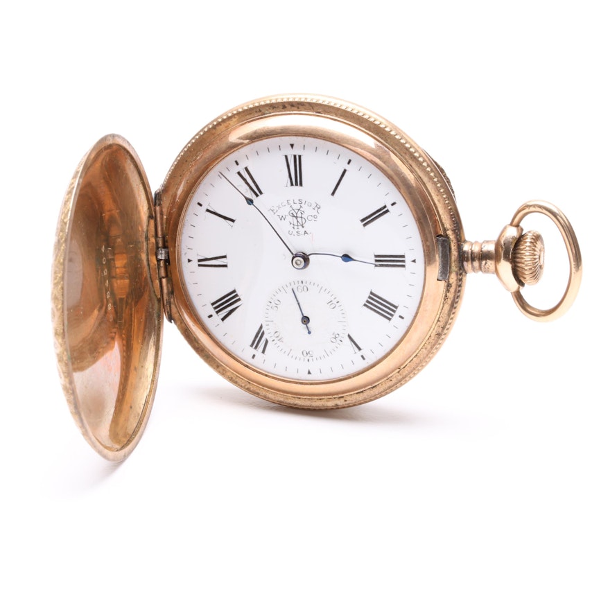 Antique New York Standard Excelsior Gold Filled Pocket Watch