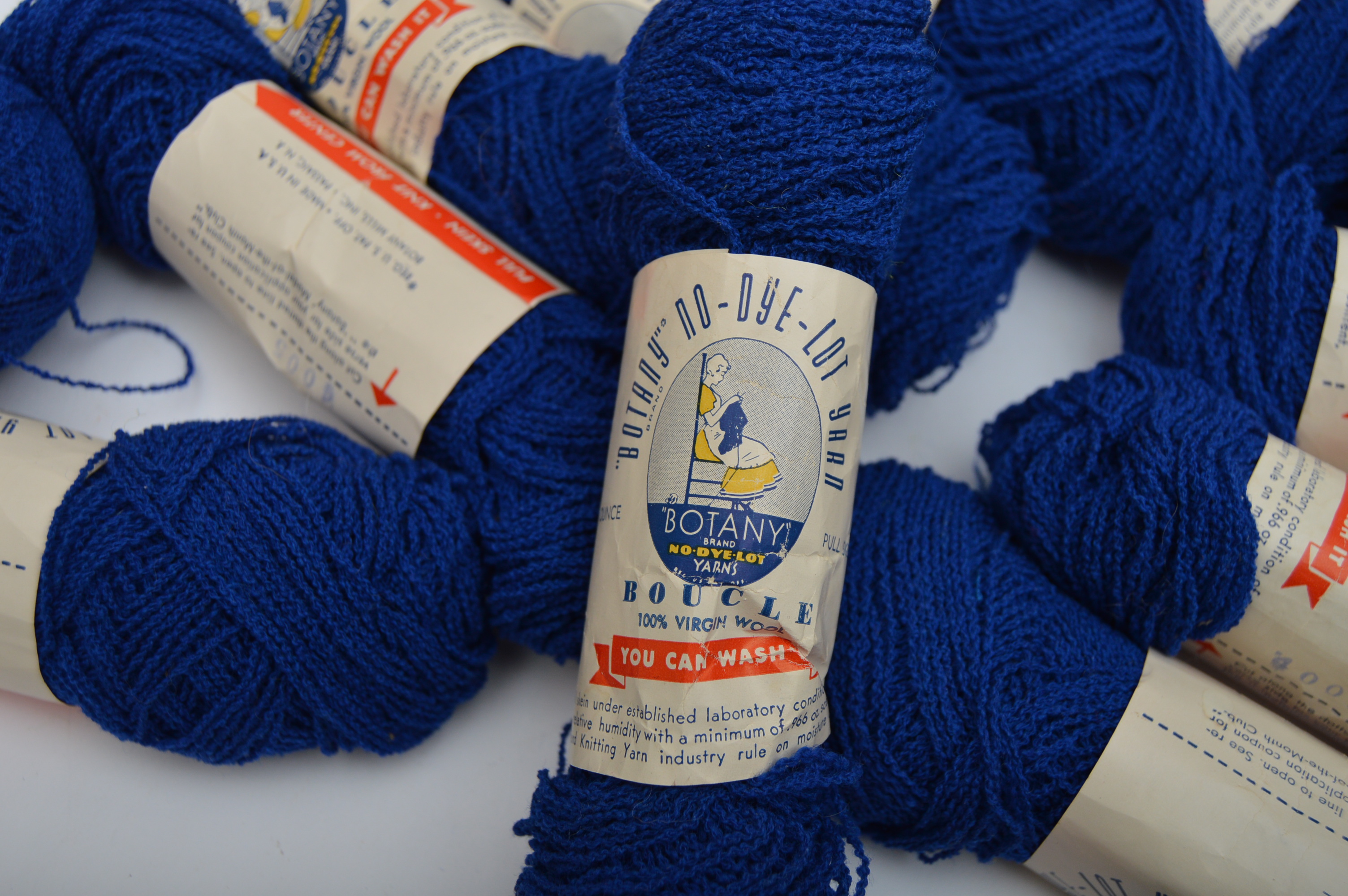 Acrylic and Wool Knitting Yarn in Greens and Blues