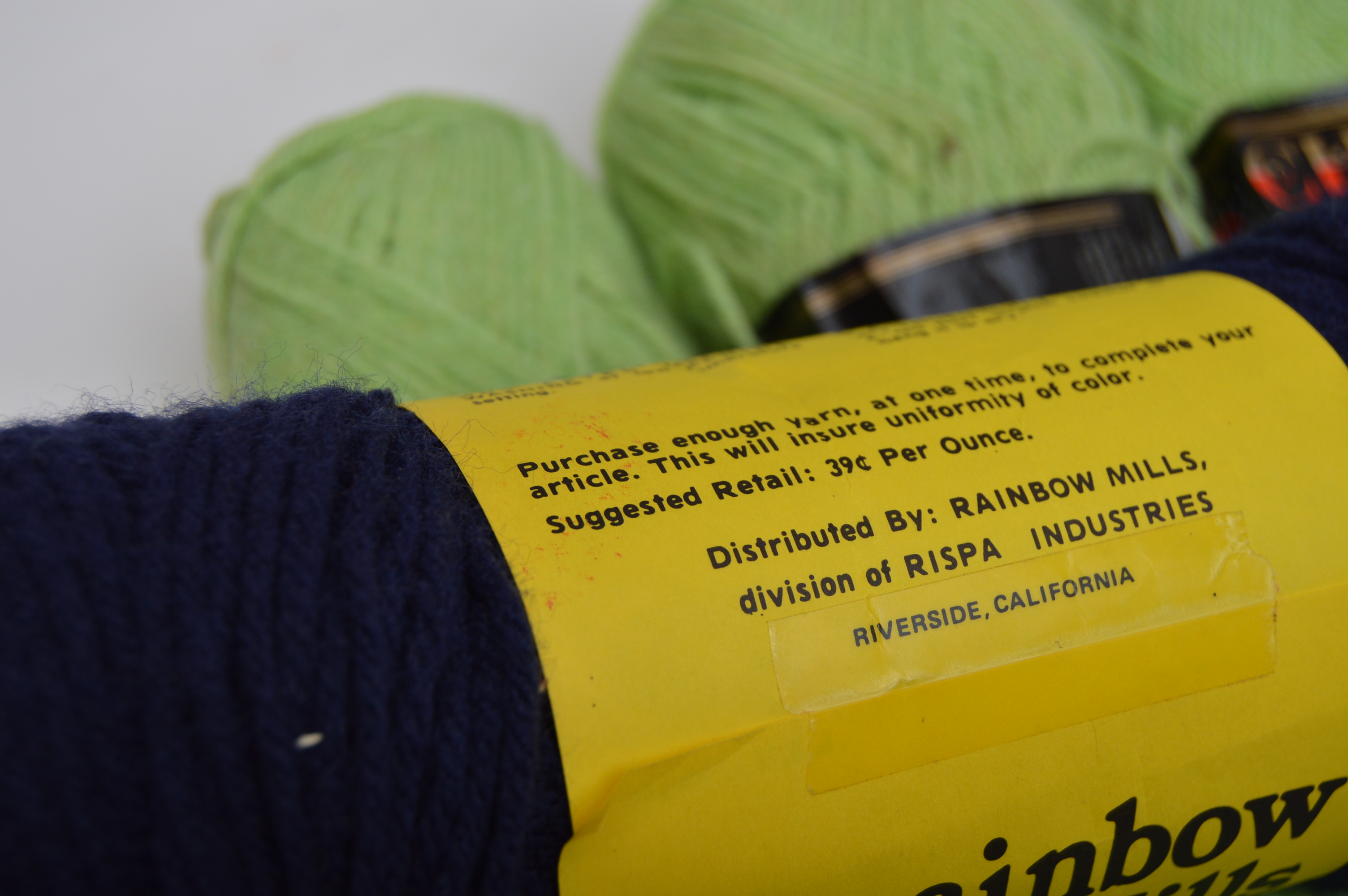 Acrylic and Wool Knitting Yarn in Greens and Blues