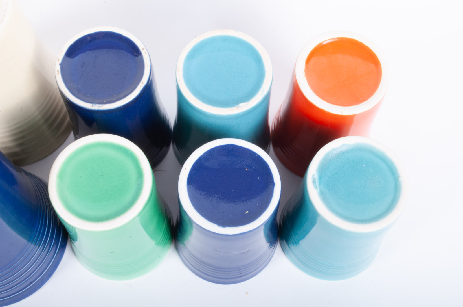 Vintage Homer Laughlin "Fiesta" Ware Tumblers and Disk Pitcher